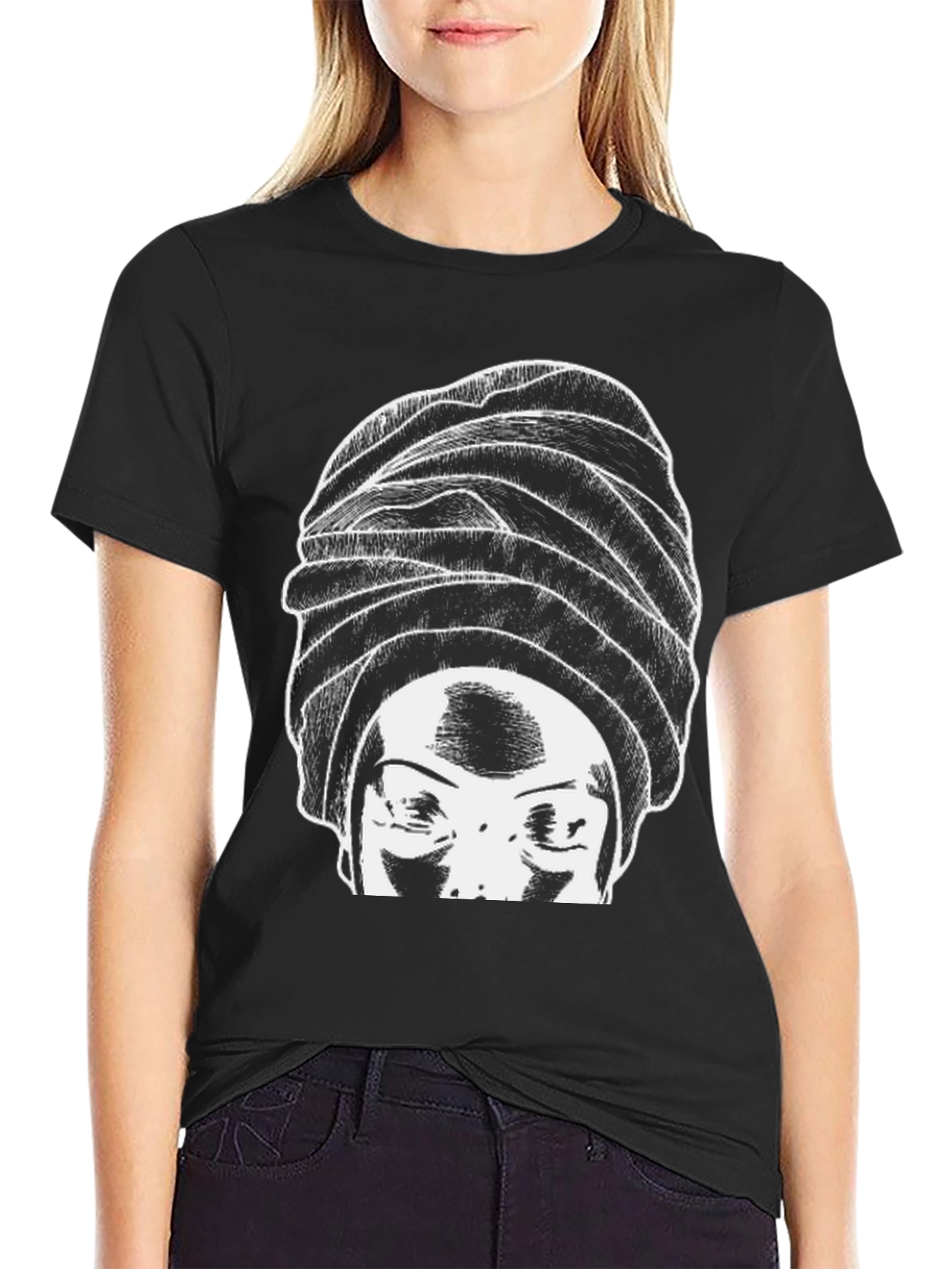 Graphic Print T-Shirt - Head Wrap Design