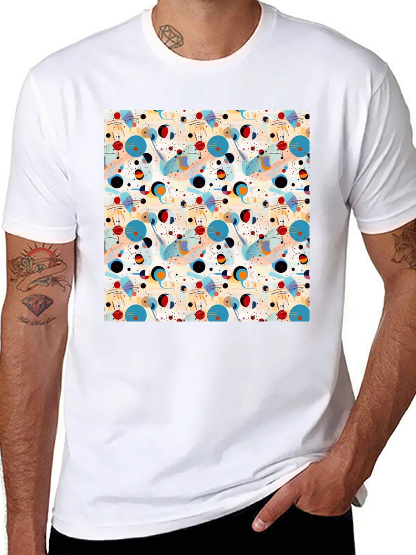 Abstract Pattern Graphic Print Mens T-Shirt