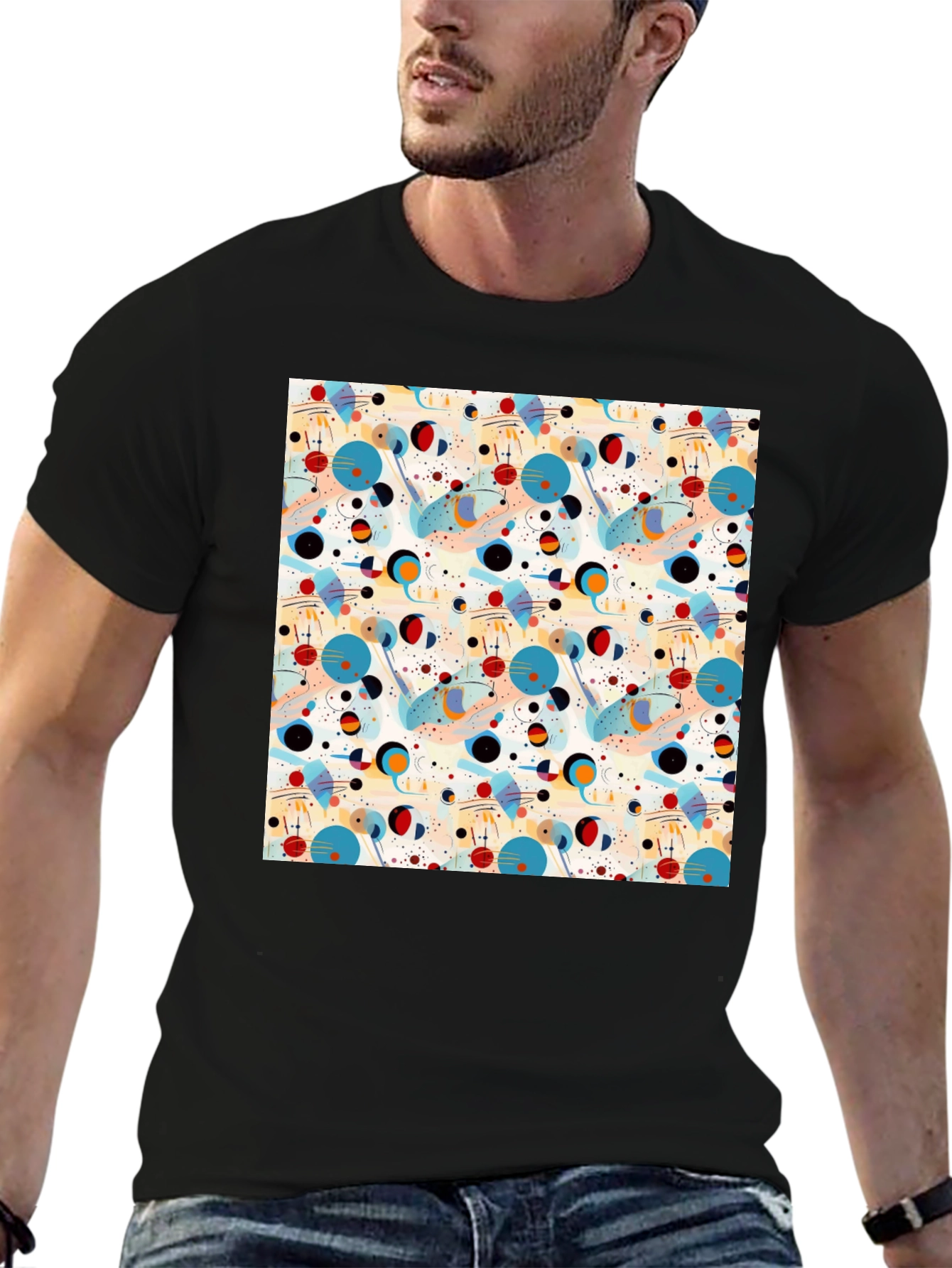 Abstract Pattern Graphic Print Mens T-Shirt