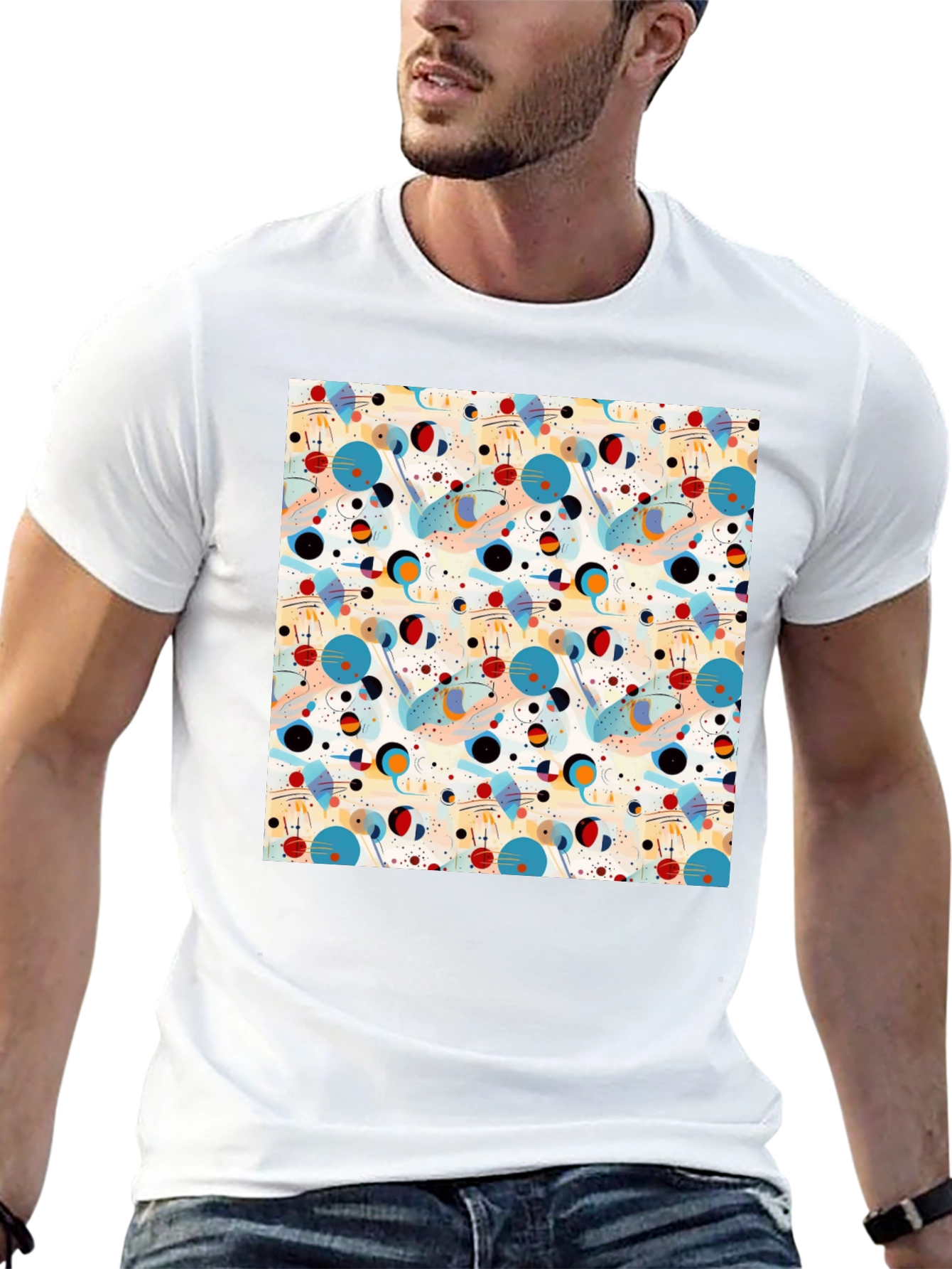 Abstract Pattern Graphic Print Mens T-Shirt