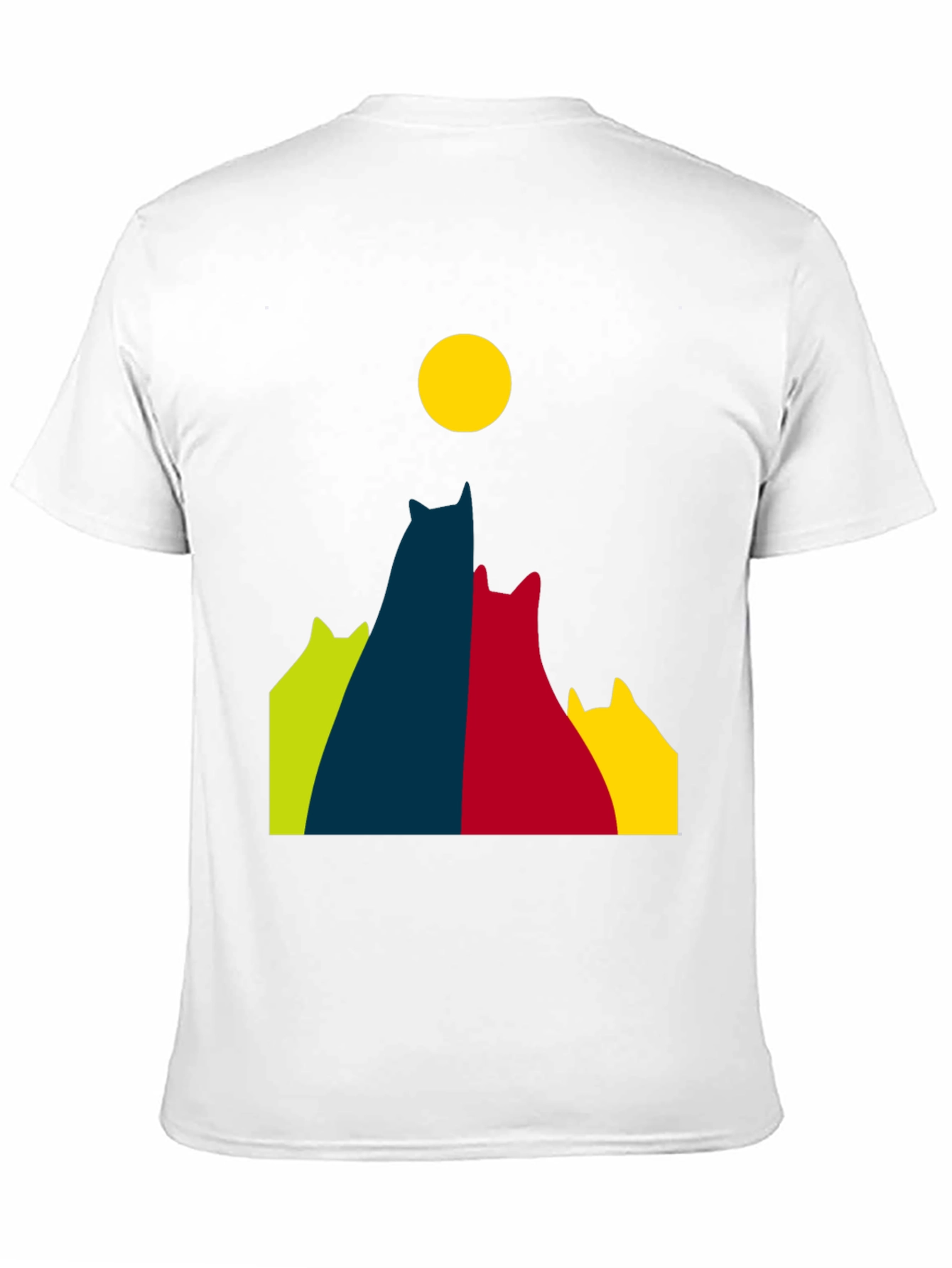 Cats Under Moon Graphic Tee - Black