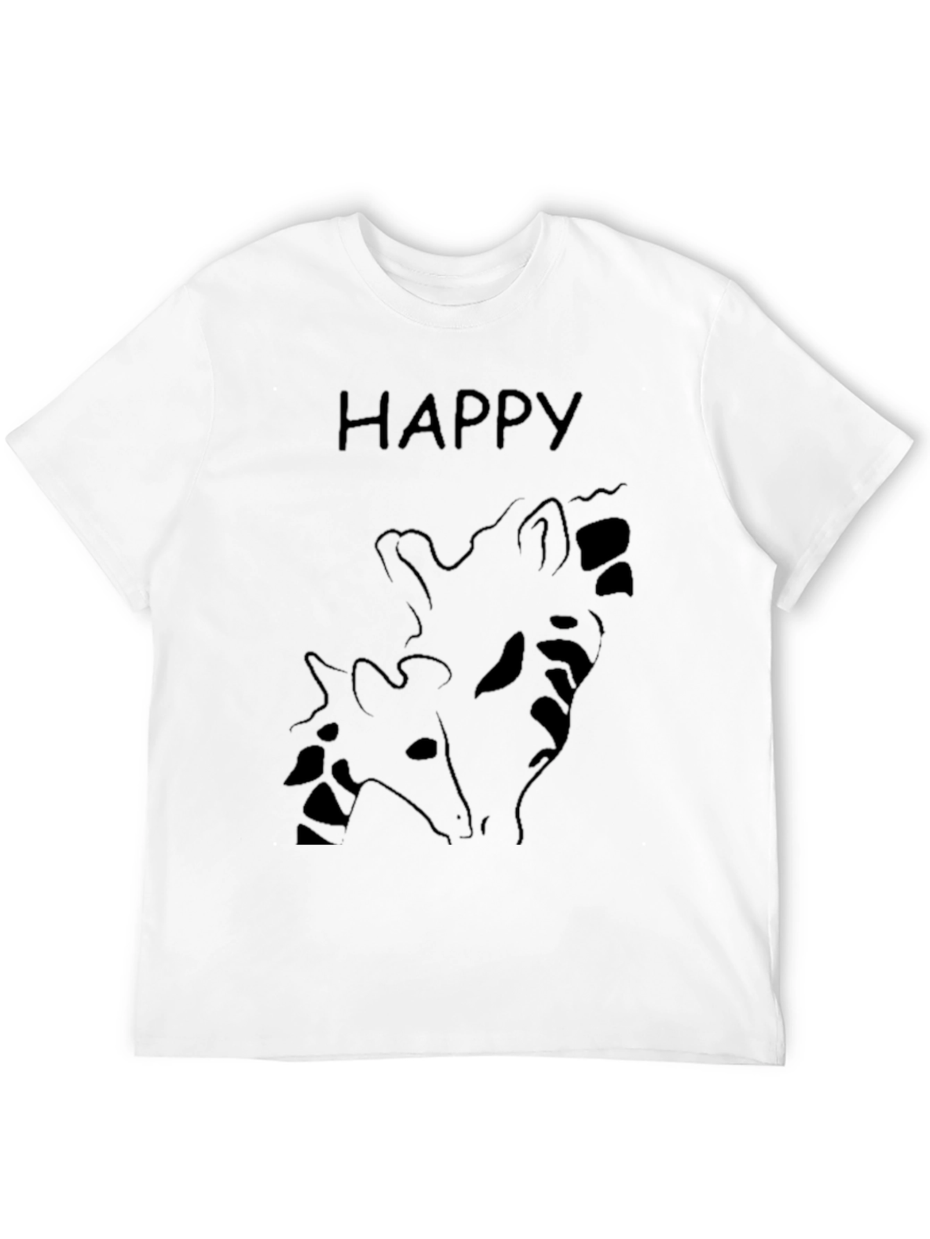 Happy Giraffe Graphic Tee - Soft Cotton Blend
