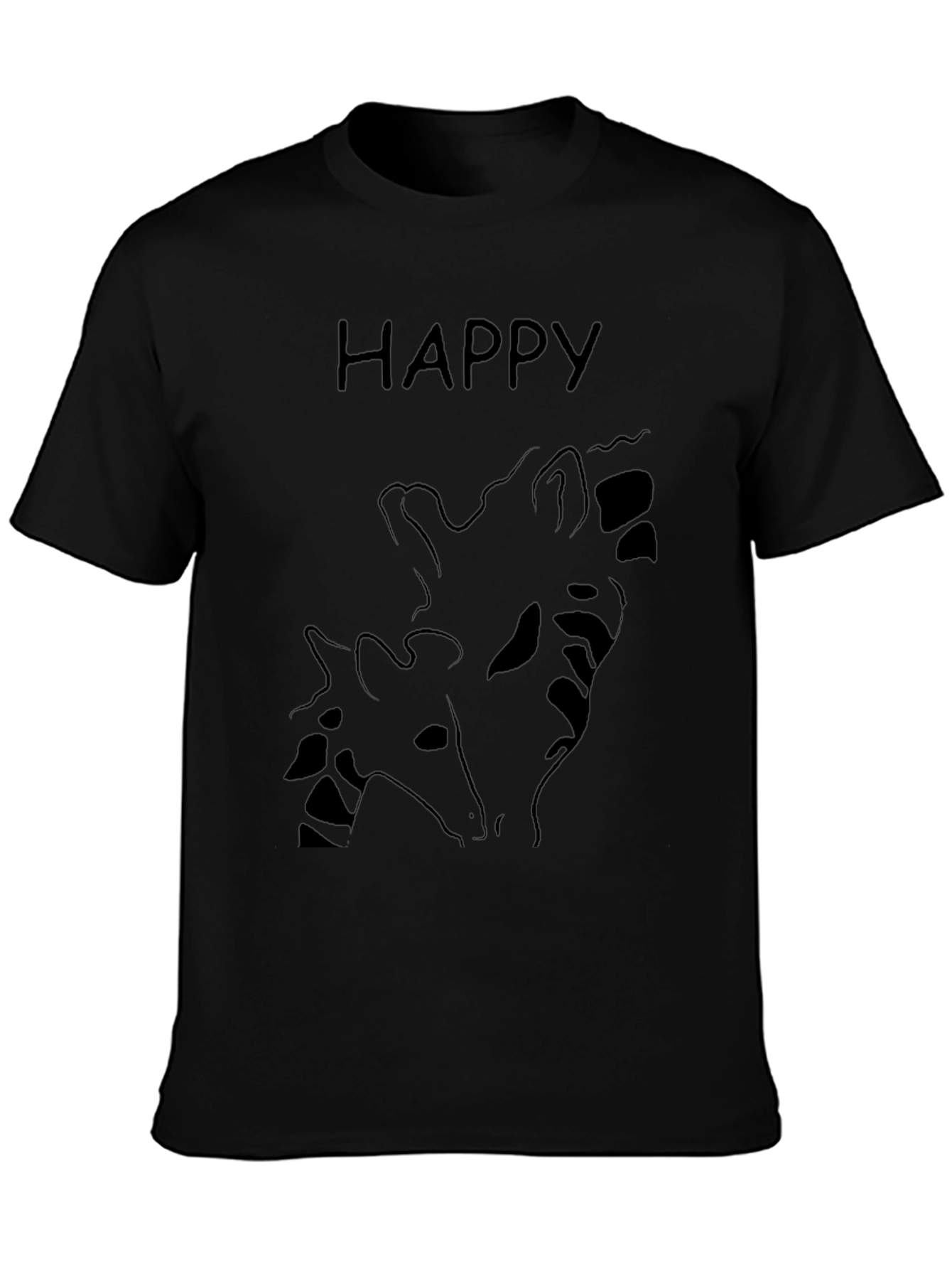 Happy Giraffe Graphic Tee - Soft Cotton Blend