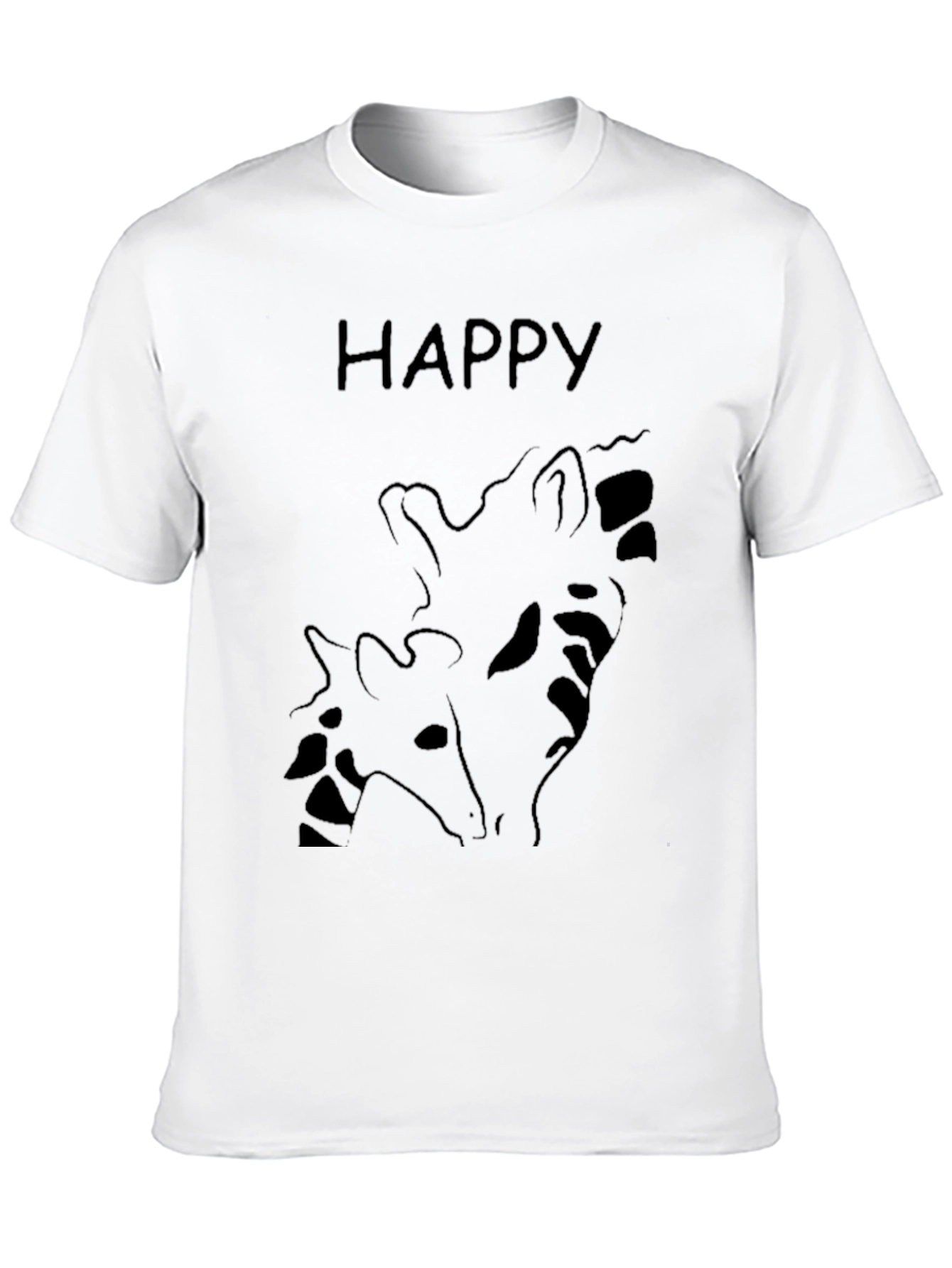 Happy Giraffe Graphic Tee - Soft Cotton Blend