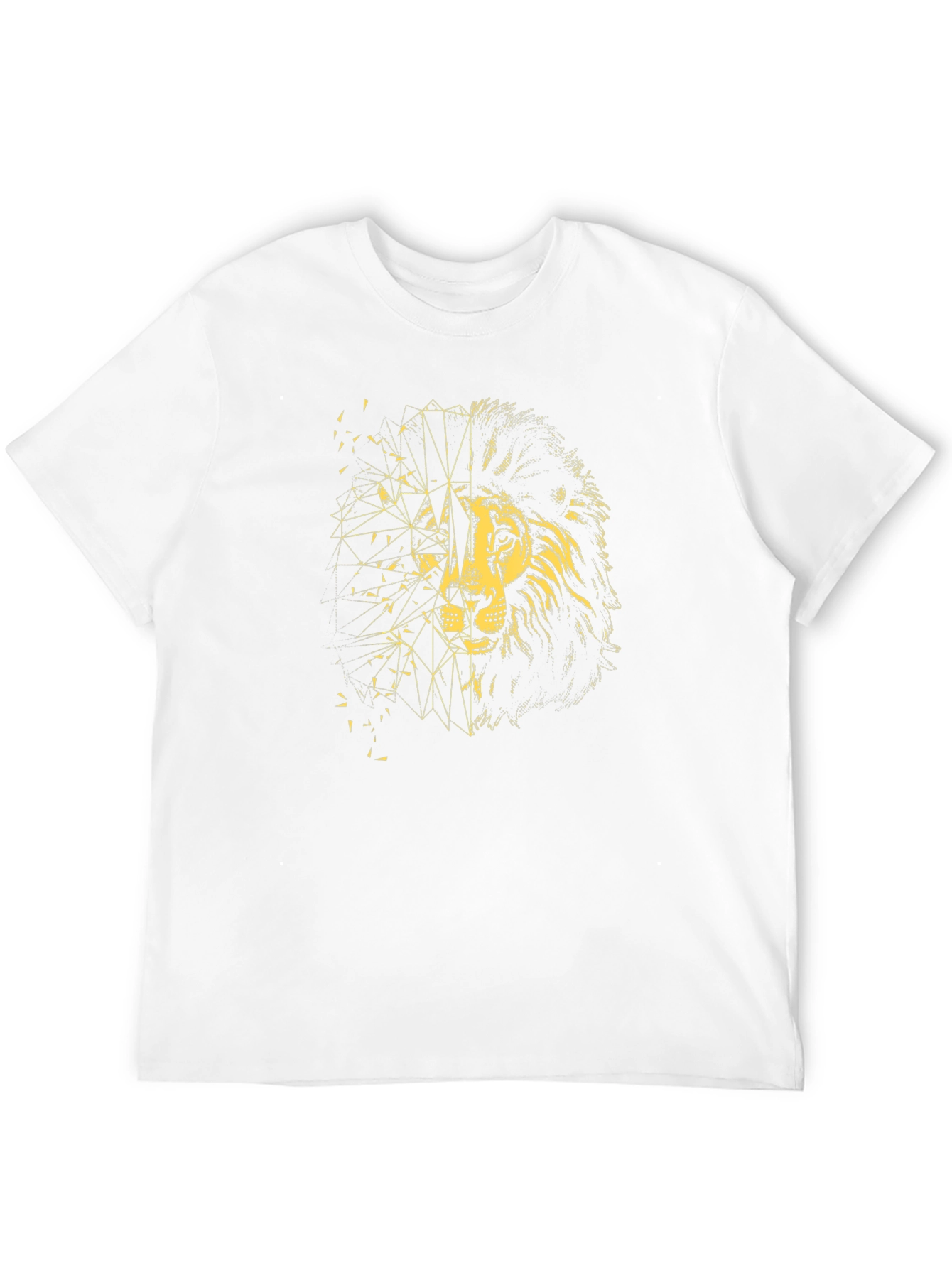 Geometric Lion Graphic Tee - Black