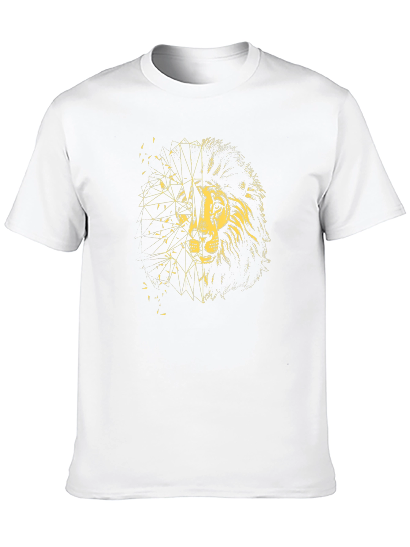 Geometric Lion Graphic Tee - Black