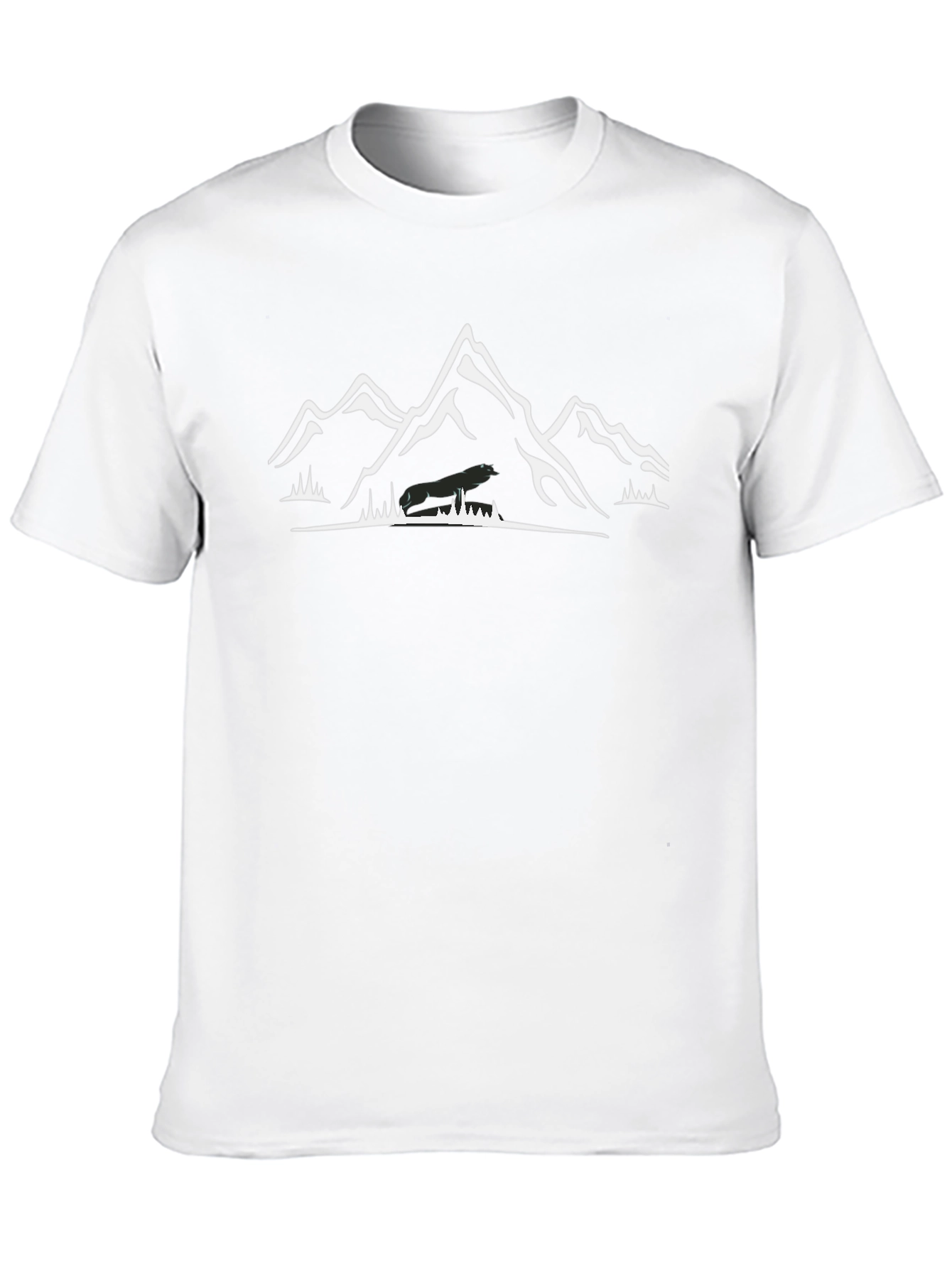 Mountain Range Graphic Tee - Black Cotton T-Shirt