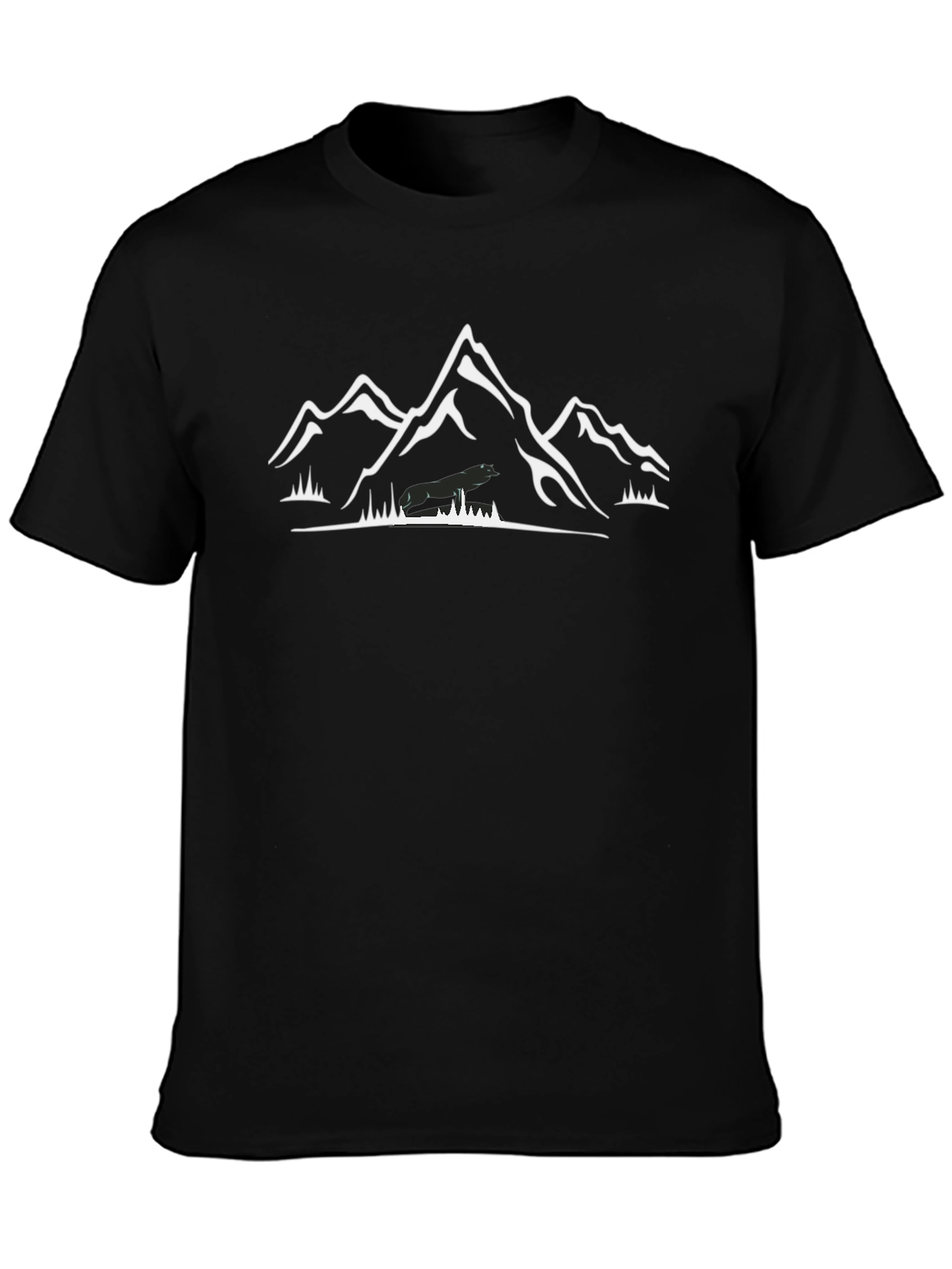 Mountain Range Graphic Tee - Black Cotton T-Shirt