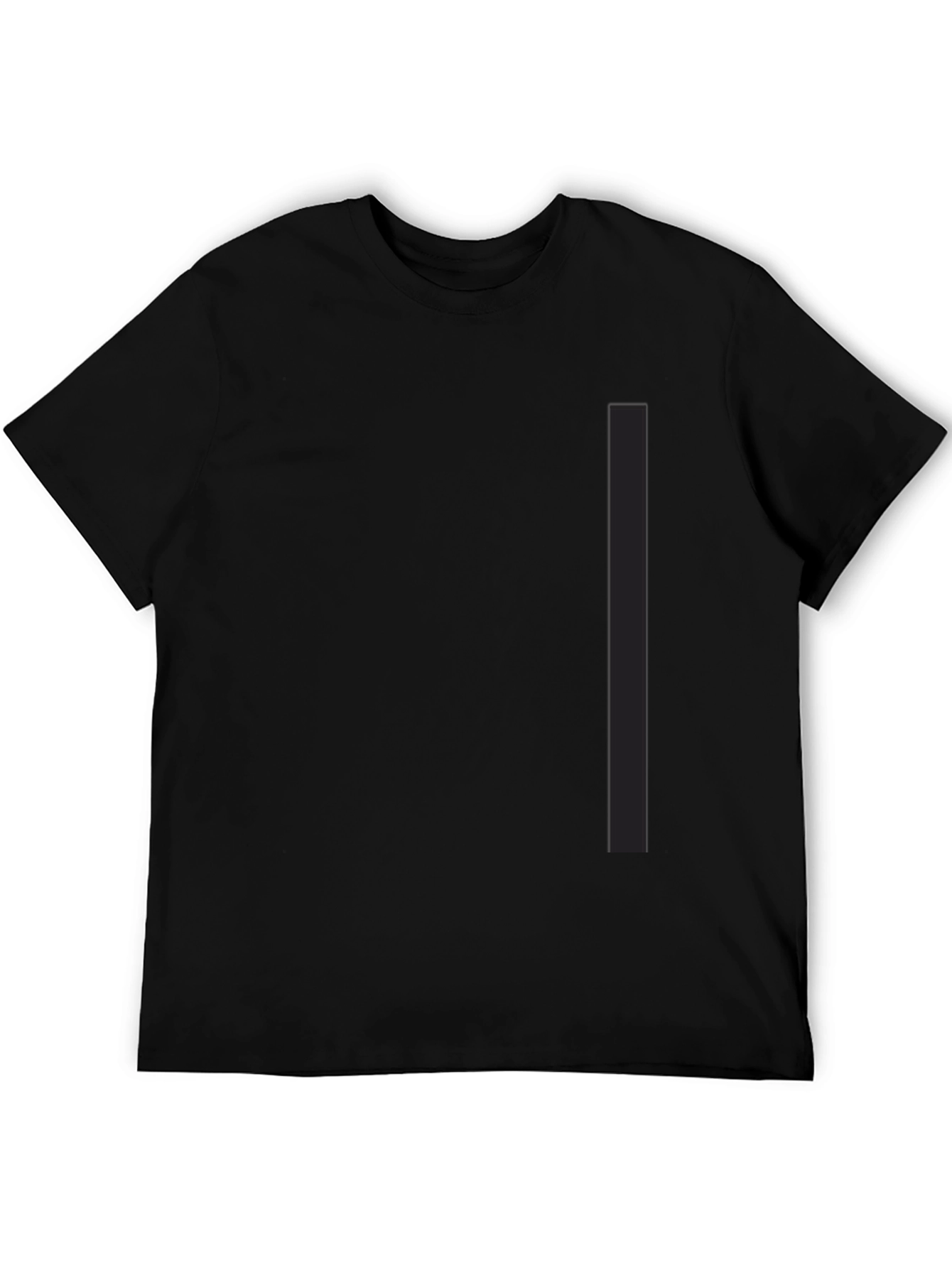 Mens Solid Black Crew Neck Tee
