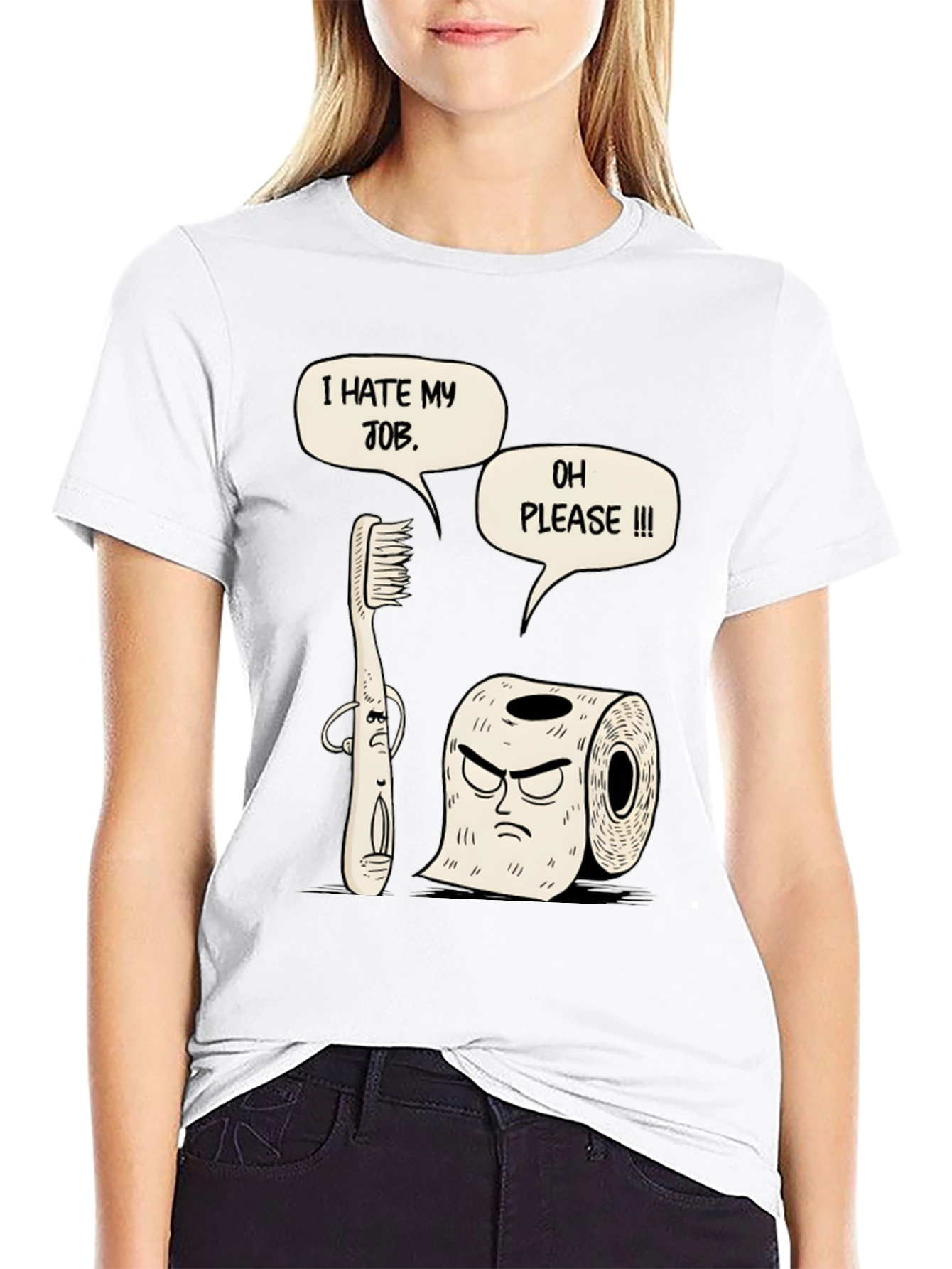 Humorous I Hate My Job Graphic T-Shirt