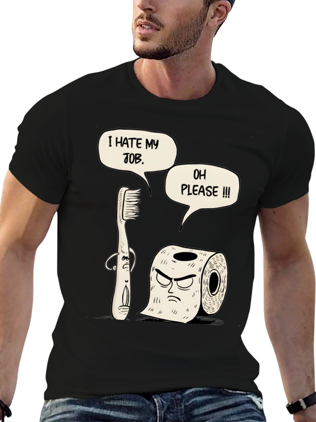 Humorous I Hate My Job Graphic T-Shirt