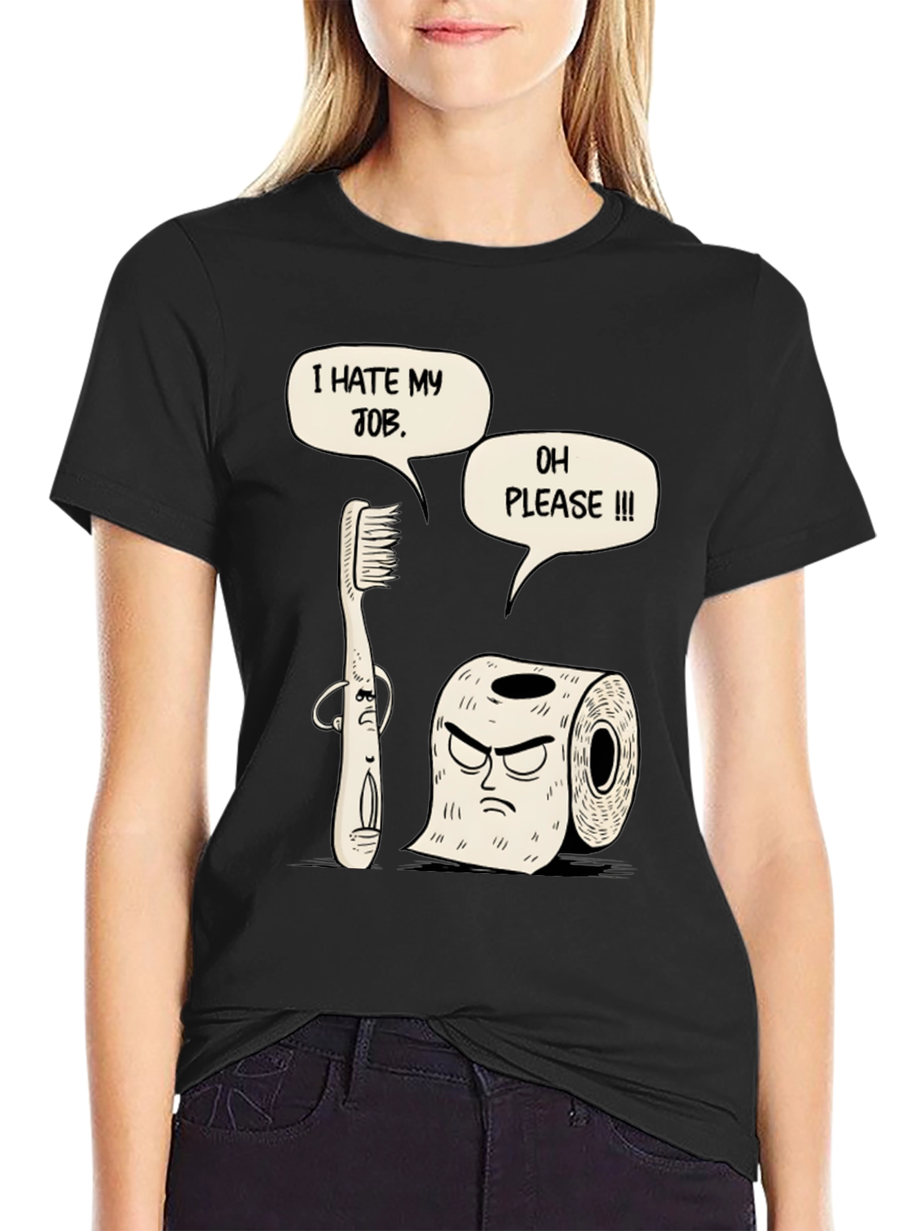 Humorous I Hate My Job Graphic T-Shirt