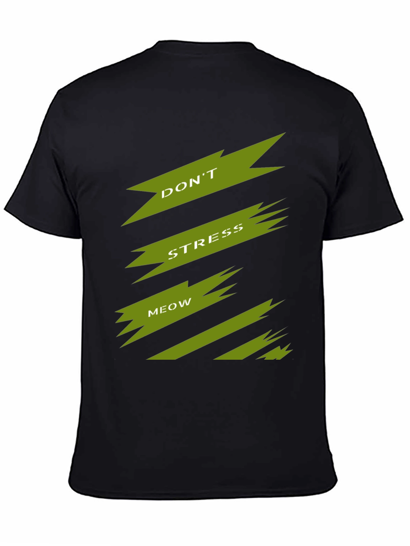 Dont Stress Meow Black Graphic T-Shirt