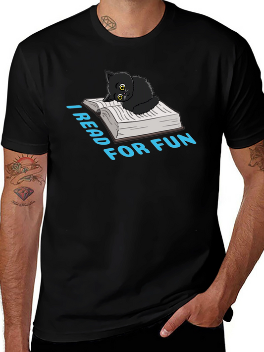 I Read for Fun Black Cat T-Shirt