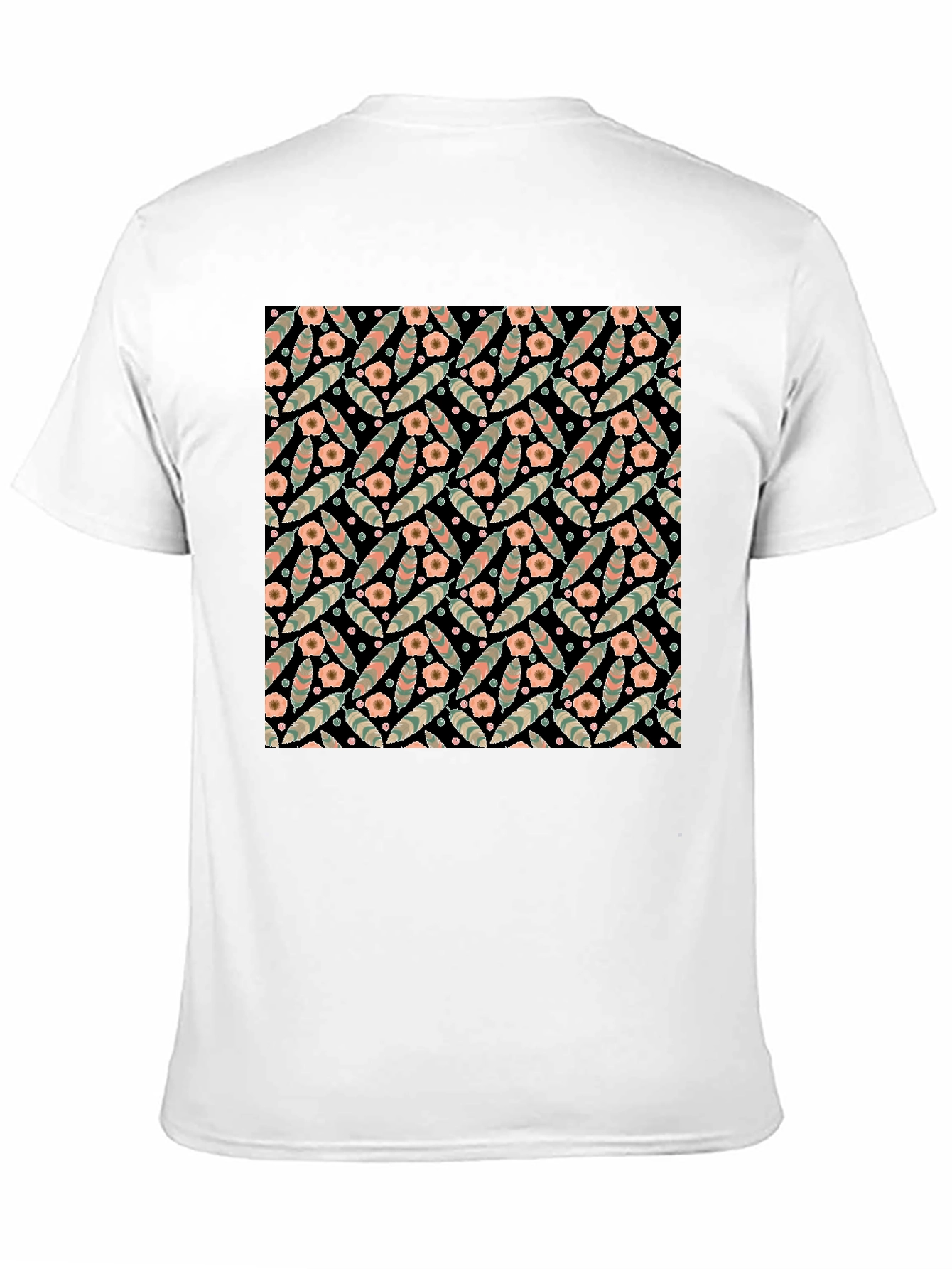 Floral Patterned Black T-Shirt