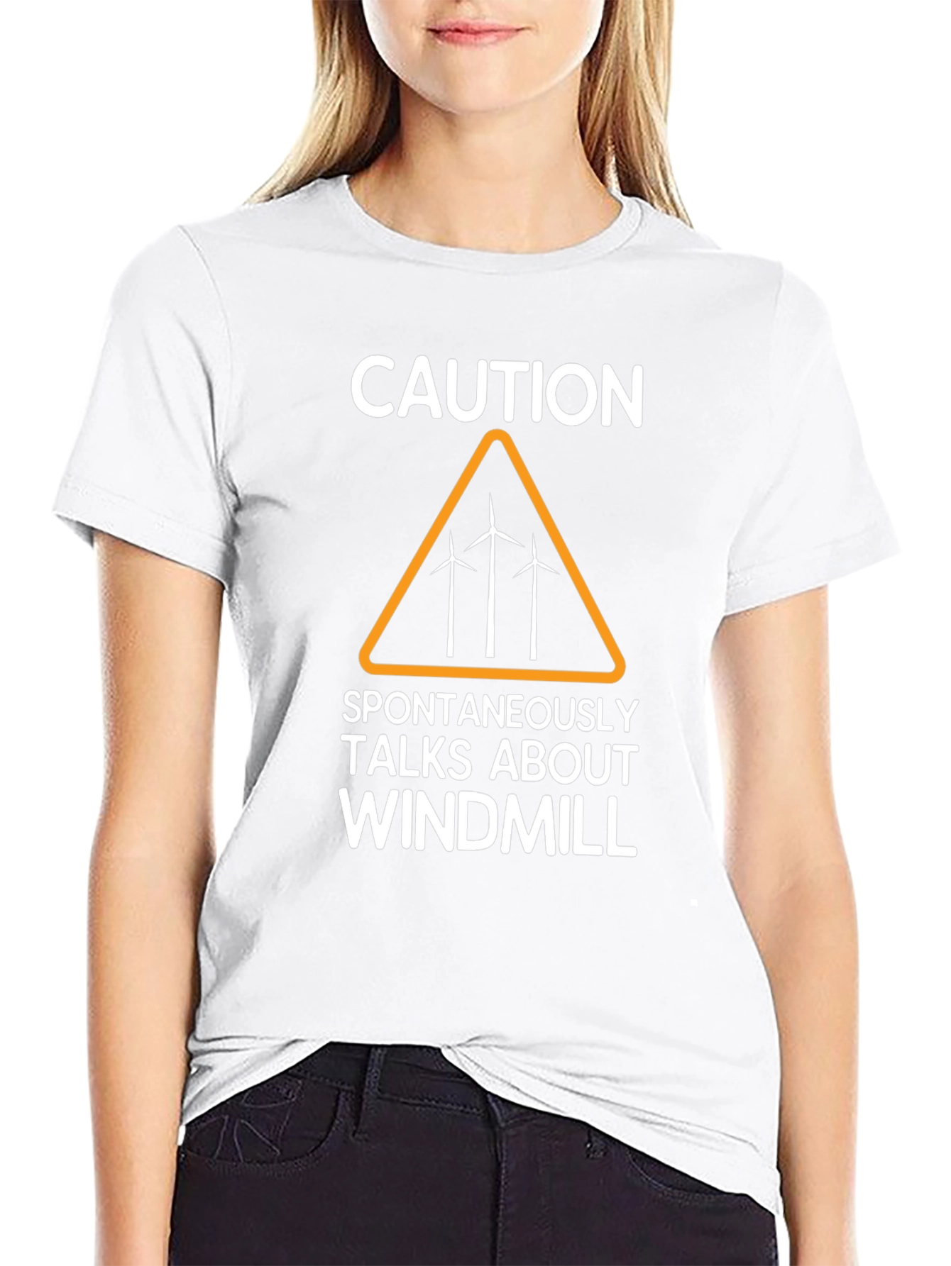 Caution: Spontaneously Talks About Windmill T-Shirt