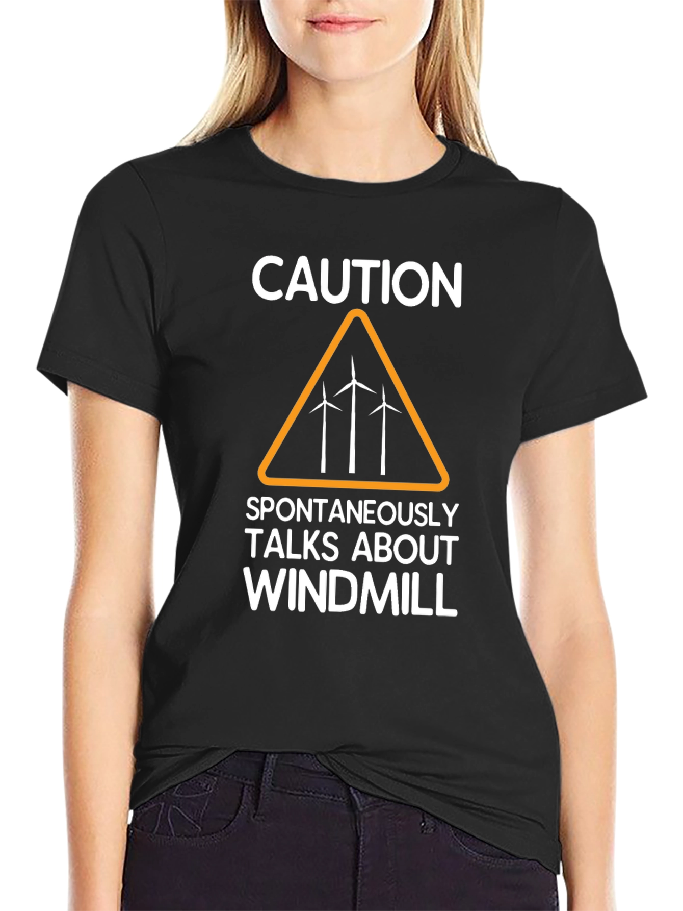 Caution: Spontaneously Talks About Windmill T-Shirt