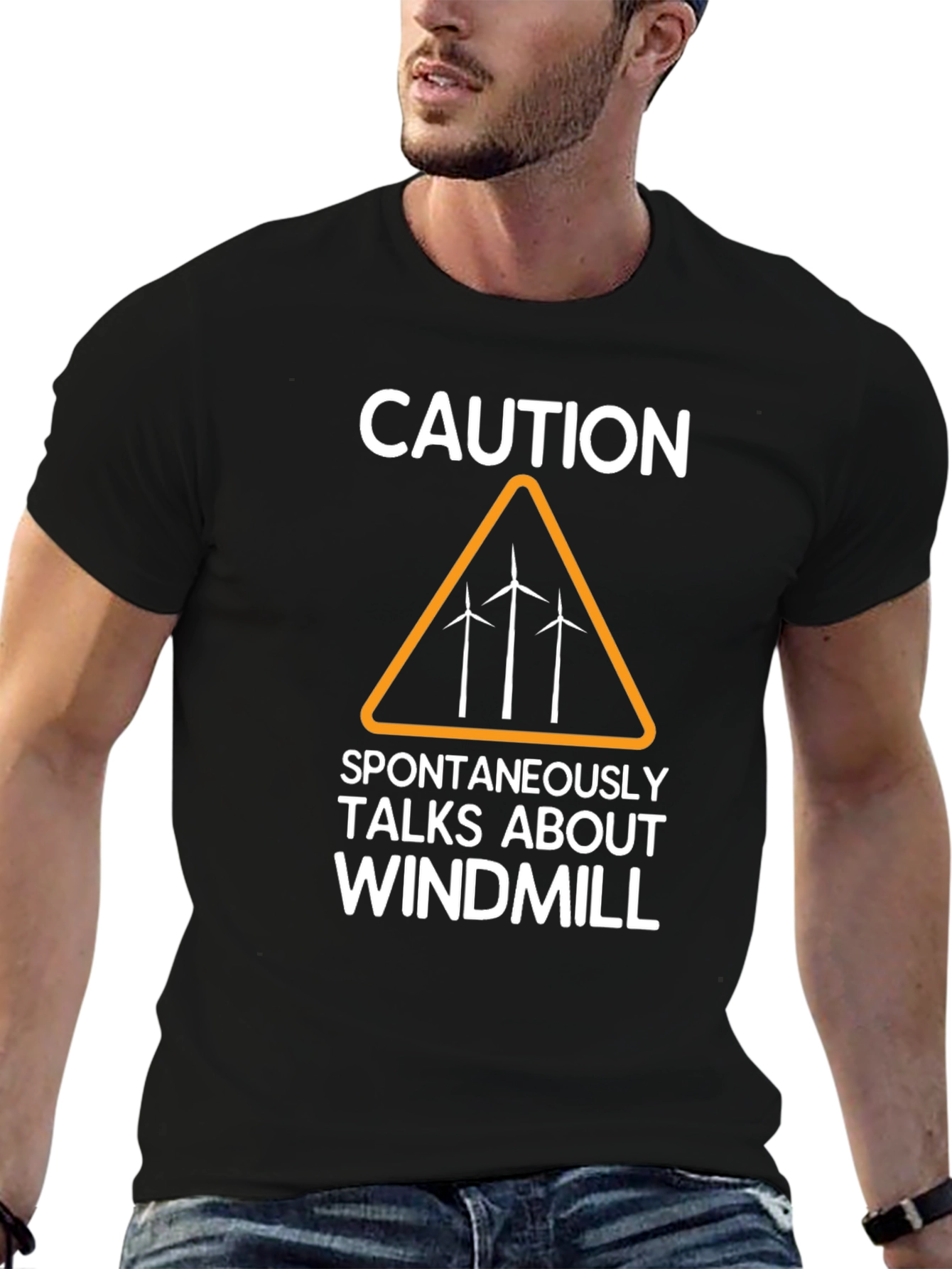Caution: Spontaneously Talks About Windmill T-Shirt