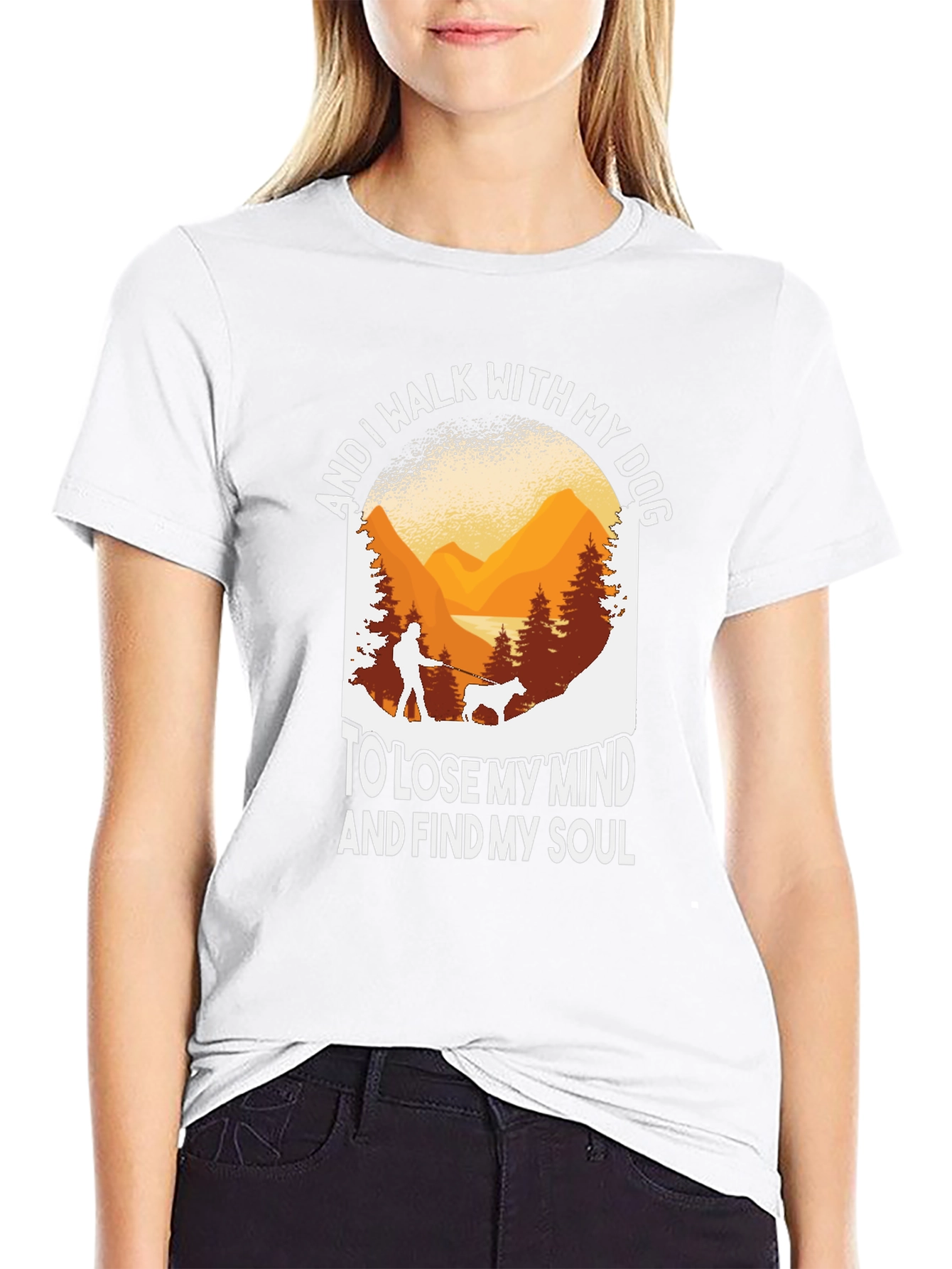 Dog Walking Graphic T-Shirt - Find Your Soul