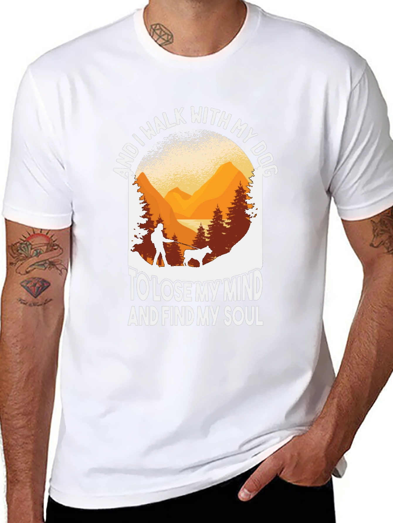 Dog Walking Graphic T-Shirt - Find Your Soul