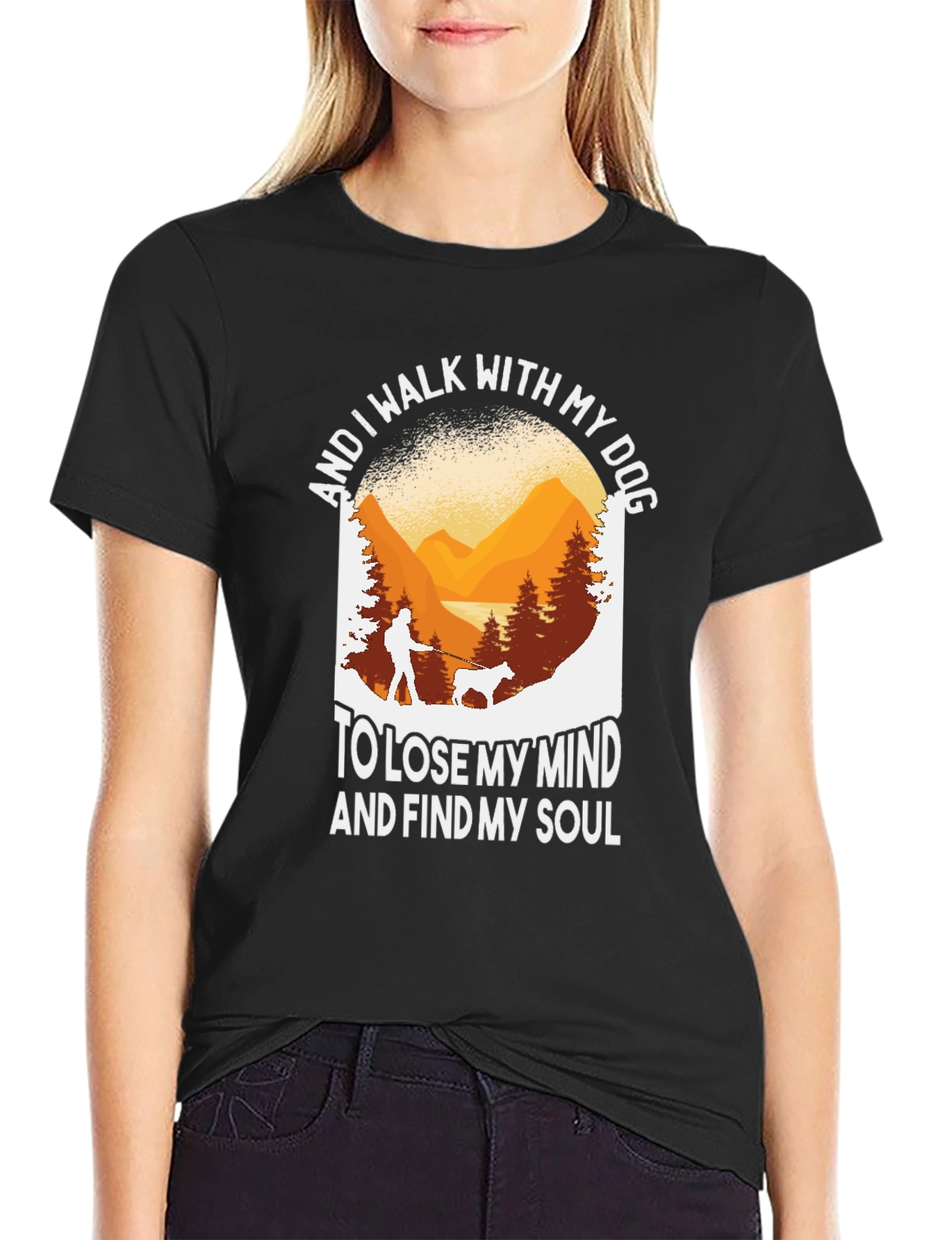 Dog Walking Graphic T-Shirt - Find Your Soul