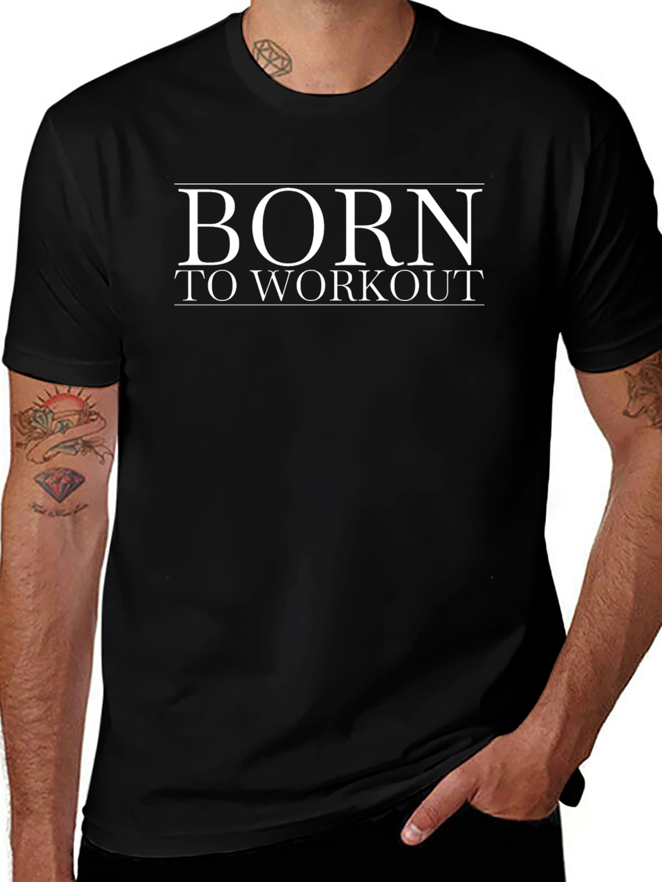 Born To Workout Black Graphic Tee