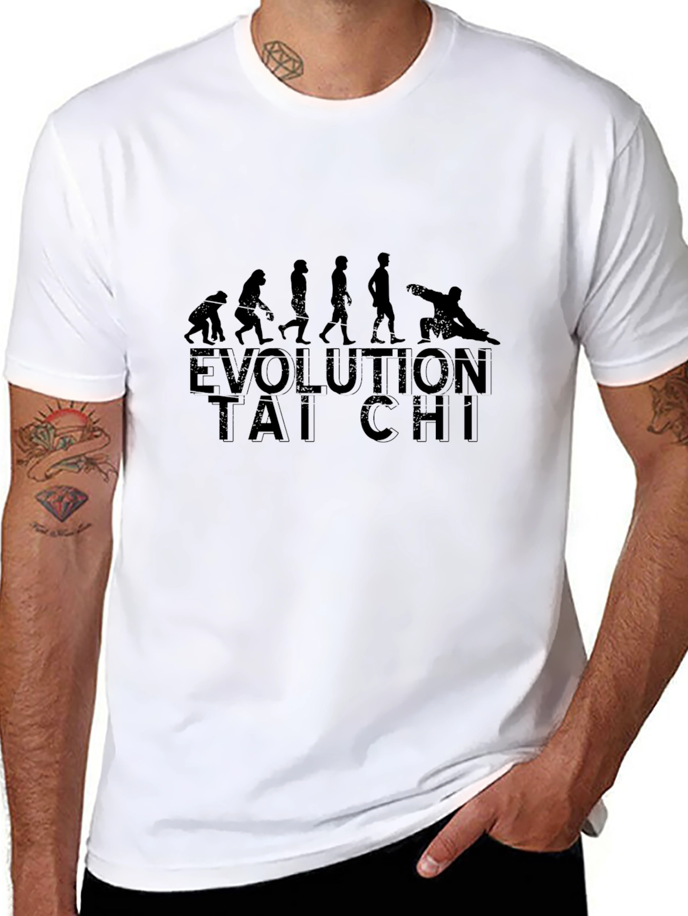 Evolution Tai Chi Graphic Tee - Black Cotton