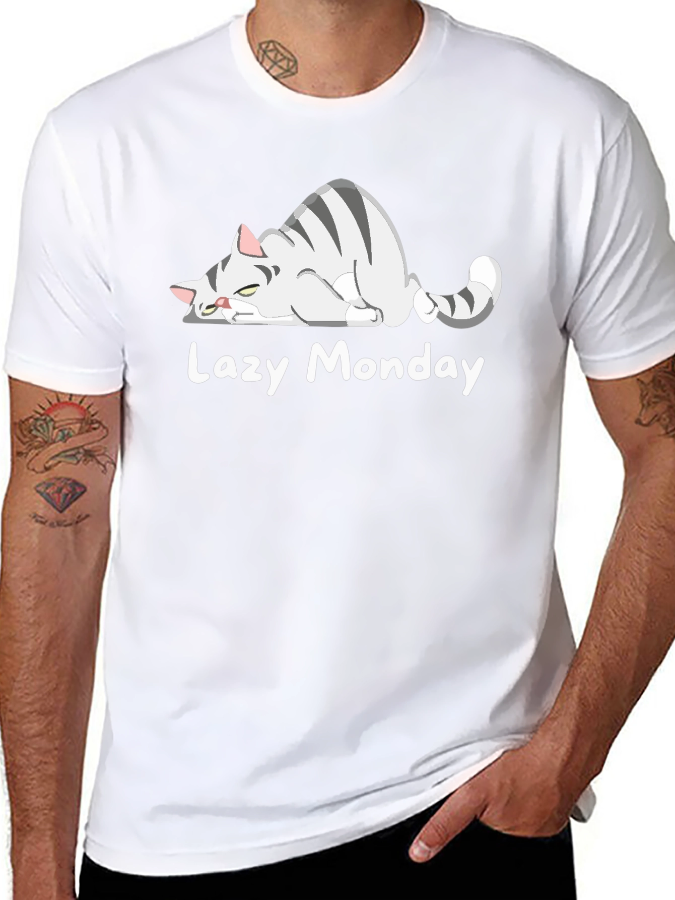 Lazy Monday Cat T-Shirt - Unisex Graphic Tee