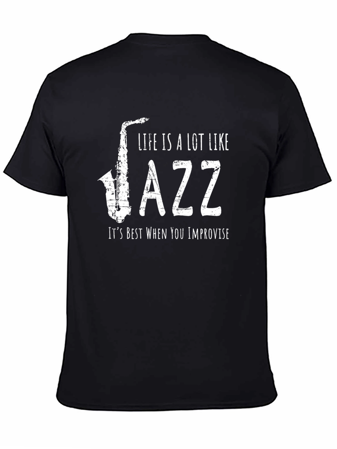 Life is Like Jazz Black Graphic Tee