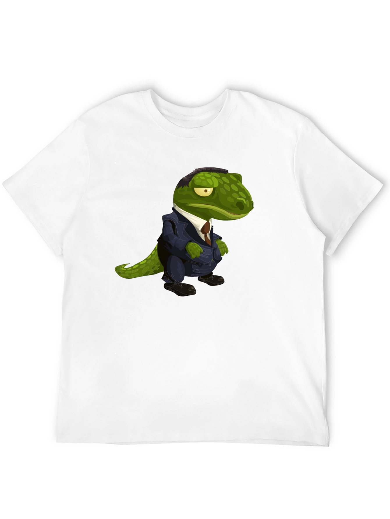 Dapper Dino T-Shirt: Green Lizard in a Suit