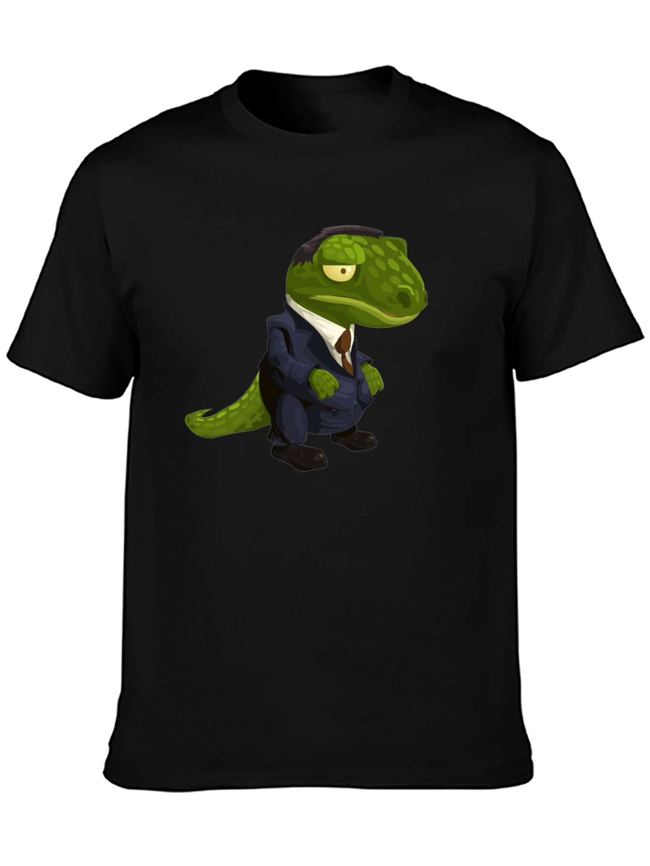Dapper Dino T-Shirt: Green Lizard in a Suit