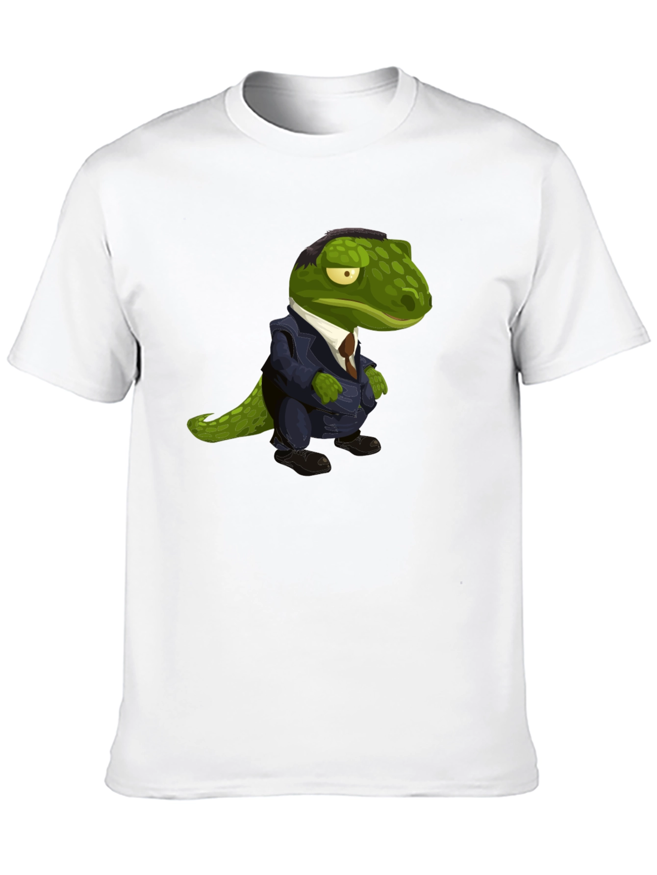 Dapper Dino T-Shirt: Green Lizard in a Suit