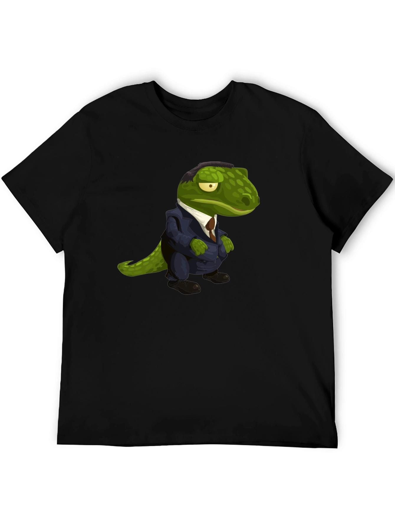 Dapper Dino T-Shirt: Green Lizard in a Suit