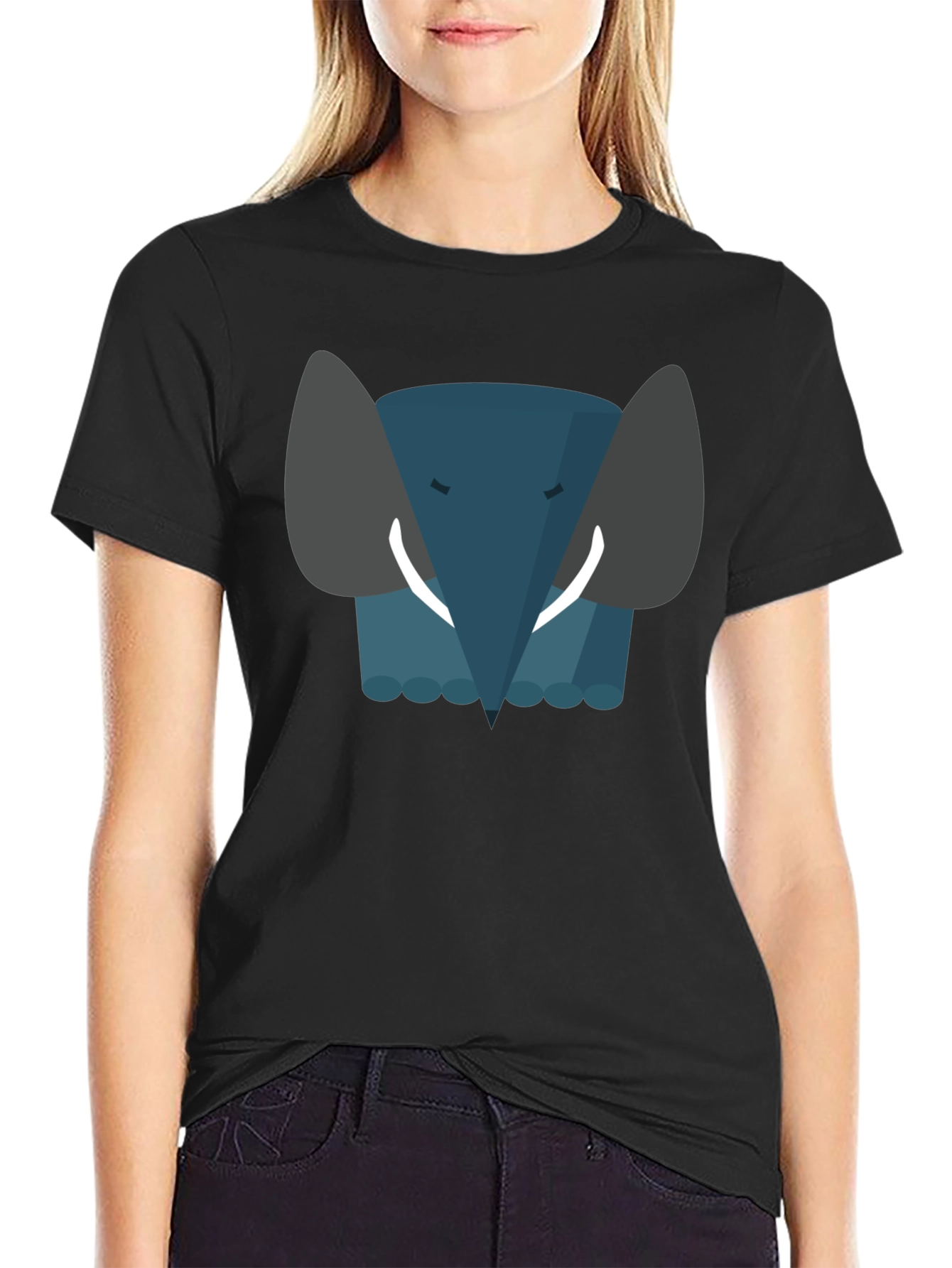 Elephant Graphic Black Tee - Soft Cotton Blend