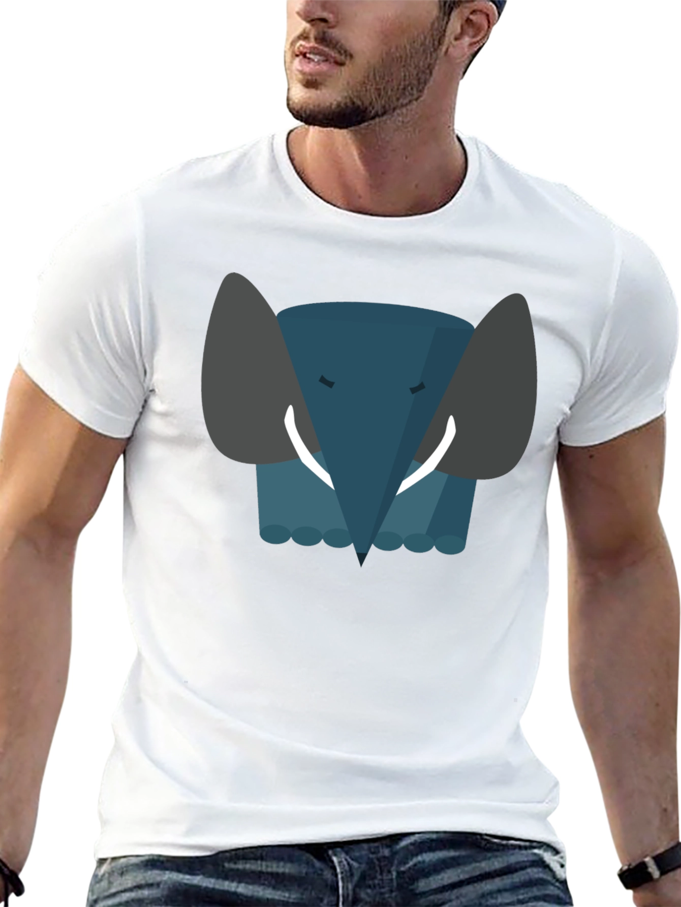 Elephant Graphic Black Tee - Soft Cotton Blend