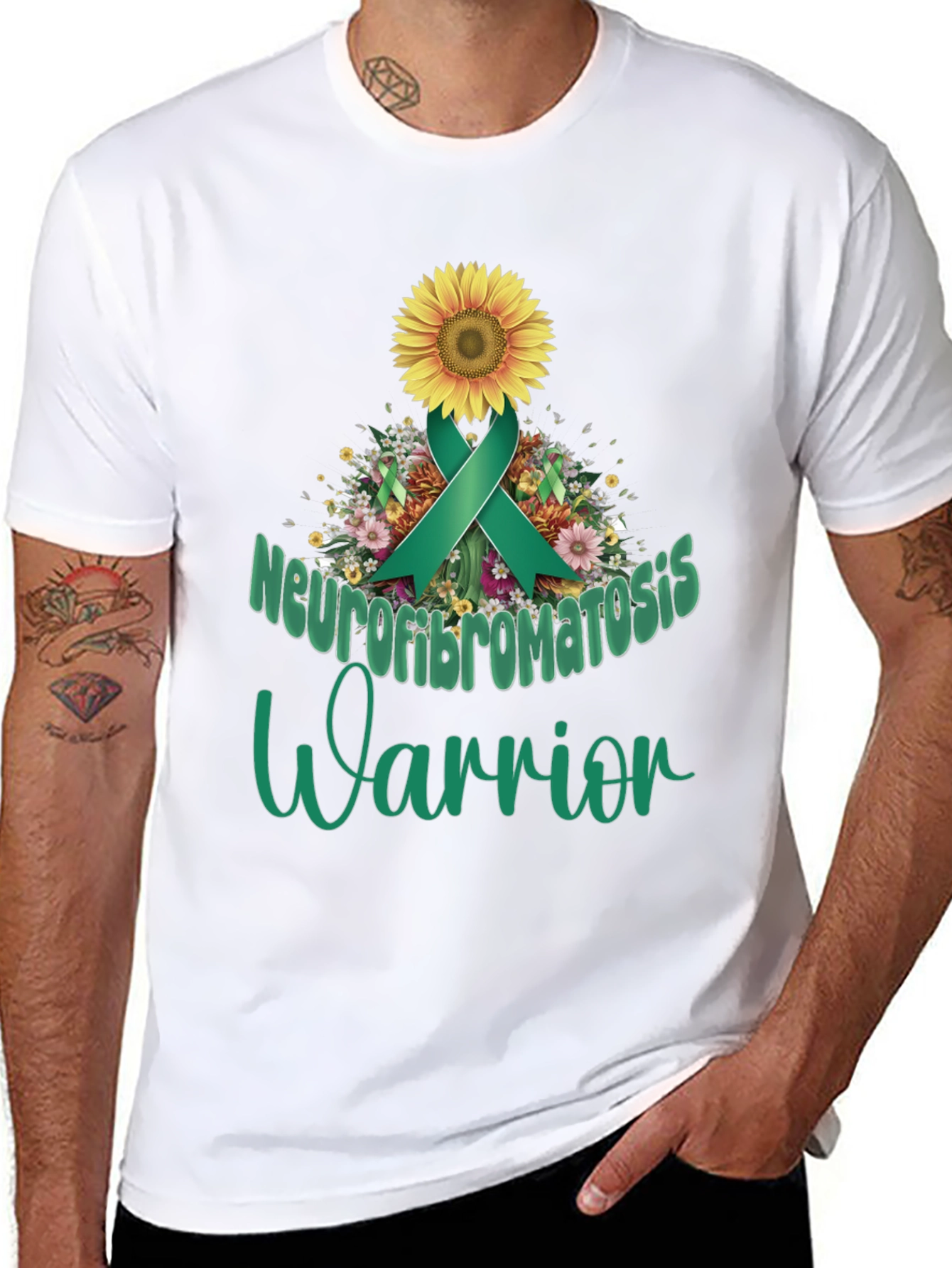 Neurofibromatosis Warrior Sunflower Ribbon T-Shirt