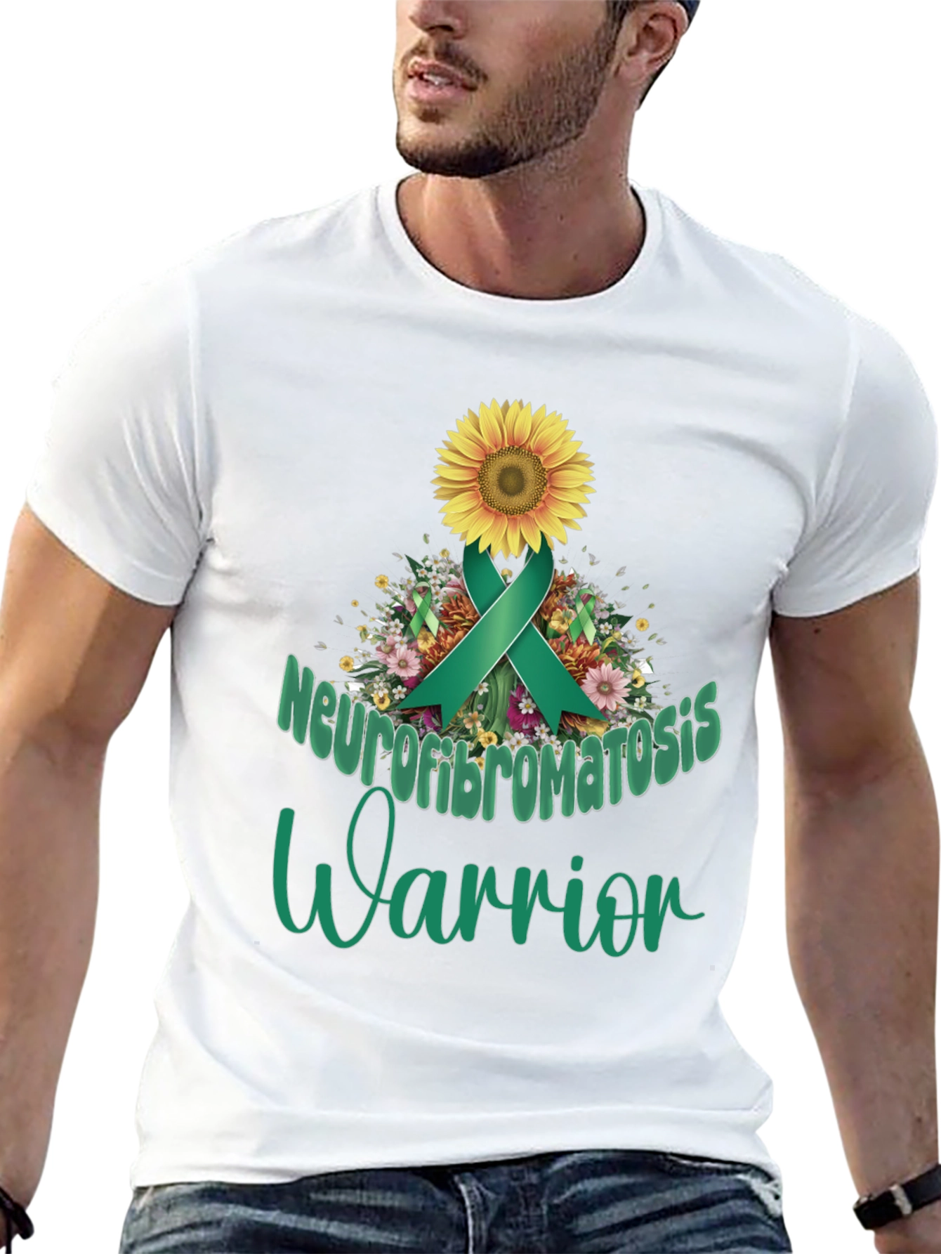 Neurofibromatosis Warrior Sunflower Ribbon T-Shirt