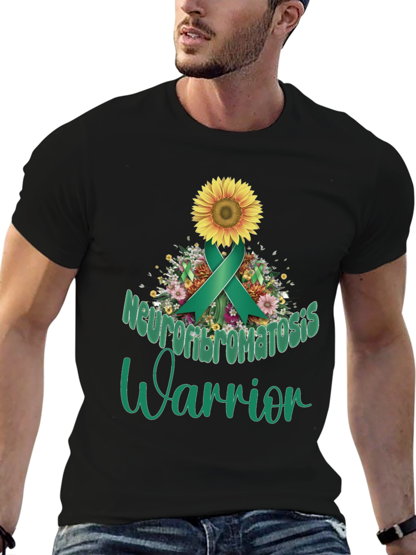 Neurofibromatosis Warrior Sunflower Ribbon T-Shirt
