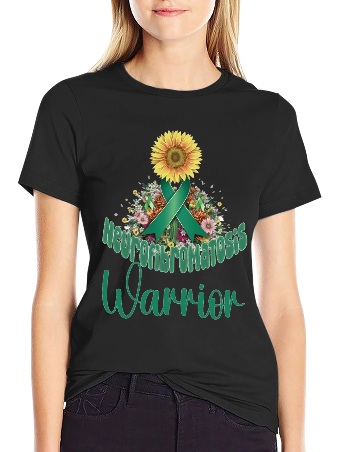 Neurofibromatosis Warrior Sunflower Ribbon T-Shirt