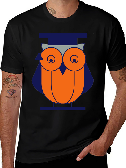 Geometric Owl Graphic Tee - Modern Style