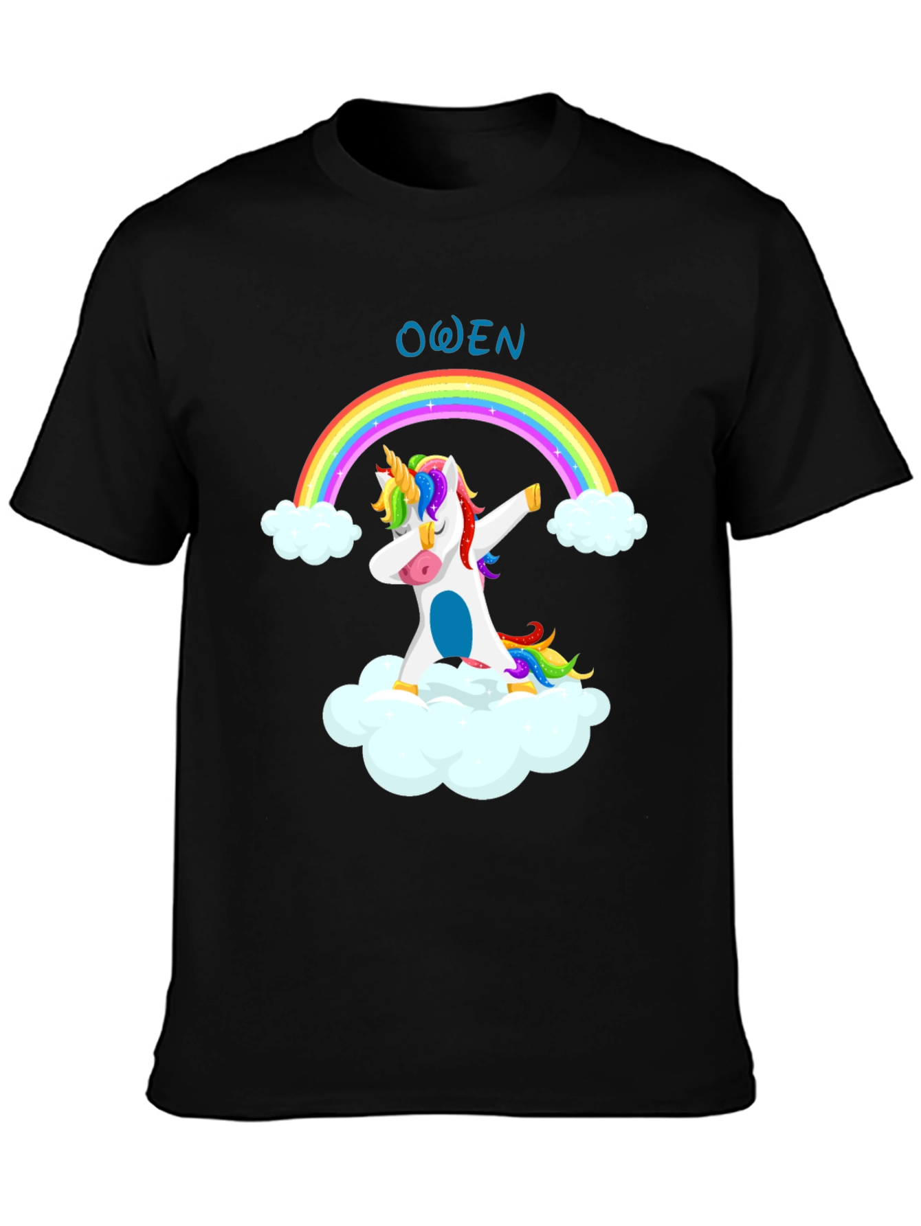 Owen Unicorn Rainbow Dab T-Shirt