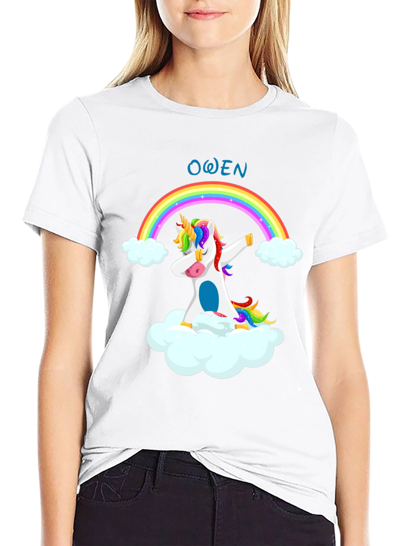 Owen Unicorn Rainbow Dab T-Shirt