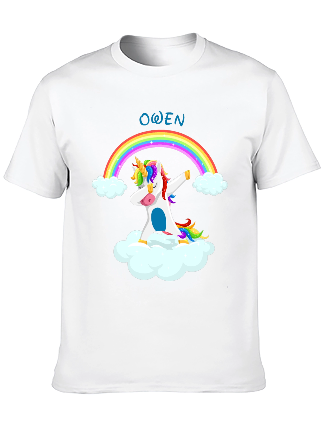 Owen Unicorn Rainbow Dab T-Shirt