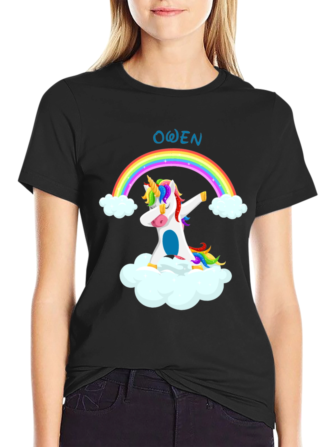 Owen Unicorn Rainbow Dab T-Shirt
