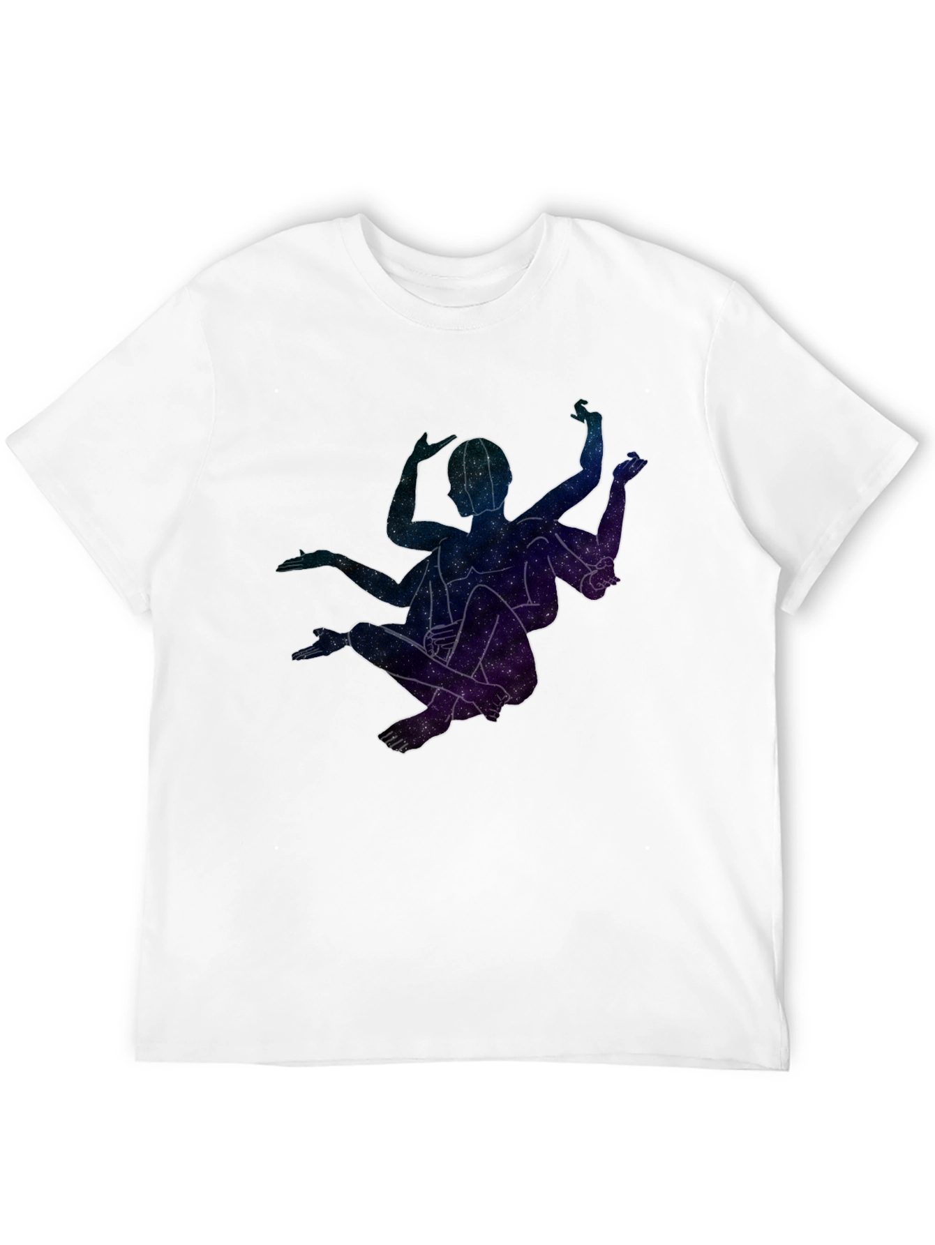 Celestial Yoga Pose Black T-Shirt