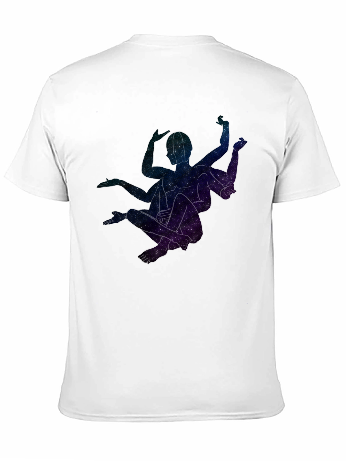 Celestial Yoga Pose Black T-Shirt