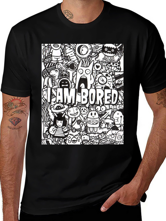 I Am Bored Doodle Art Graphic Tee