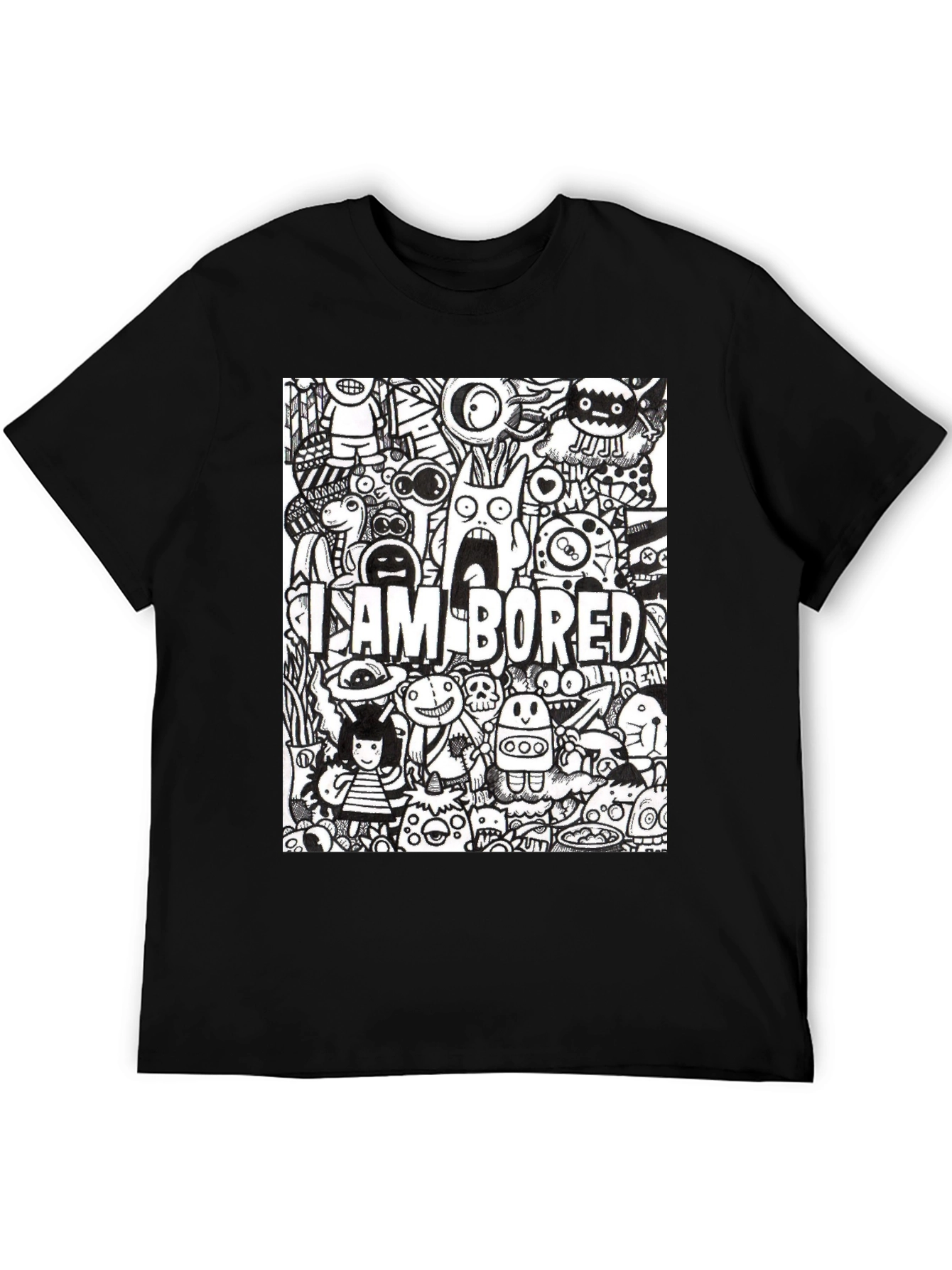 I Am Bored Doodle Art Graphic Tee