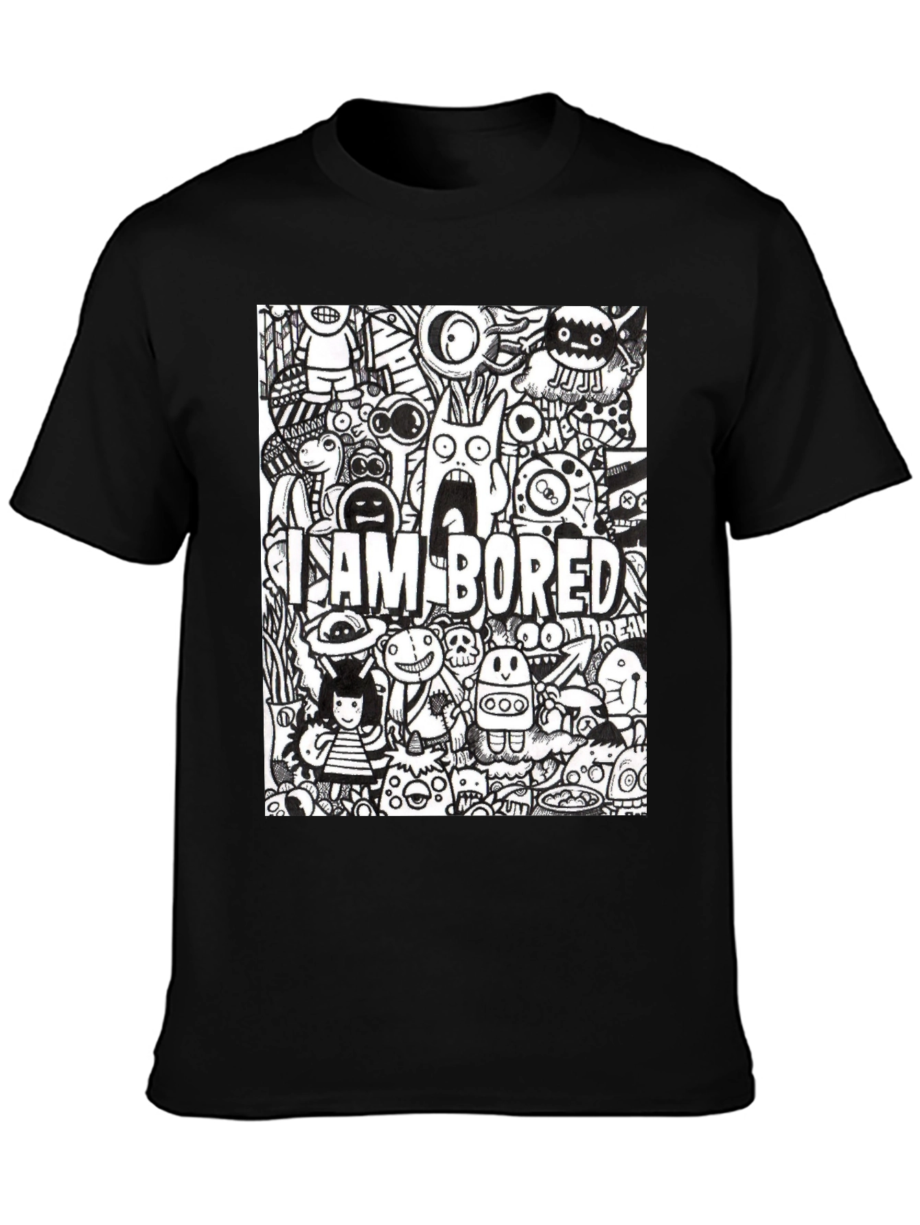I Am Bored Doodle Art Graphic Tee