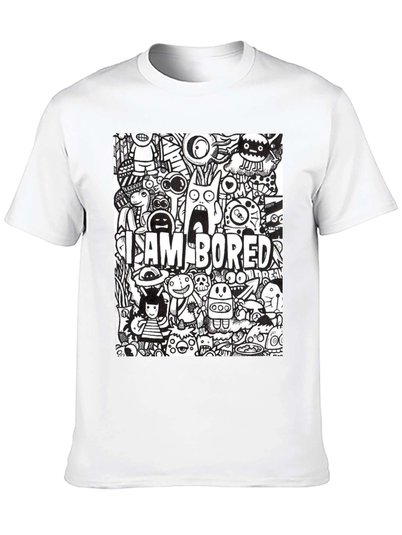 I Am Bored Doodle Art Graphic Tee